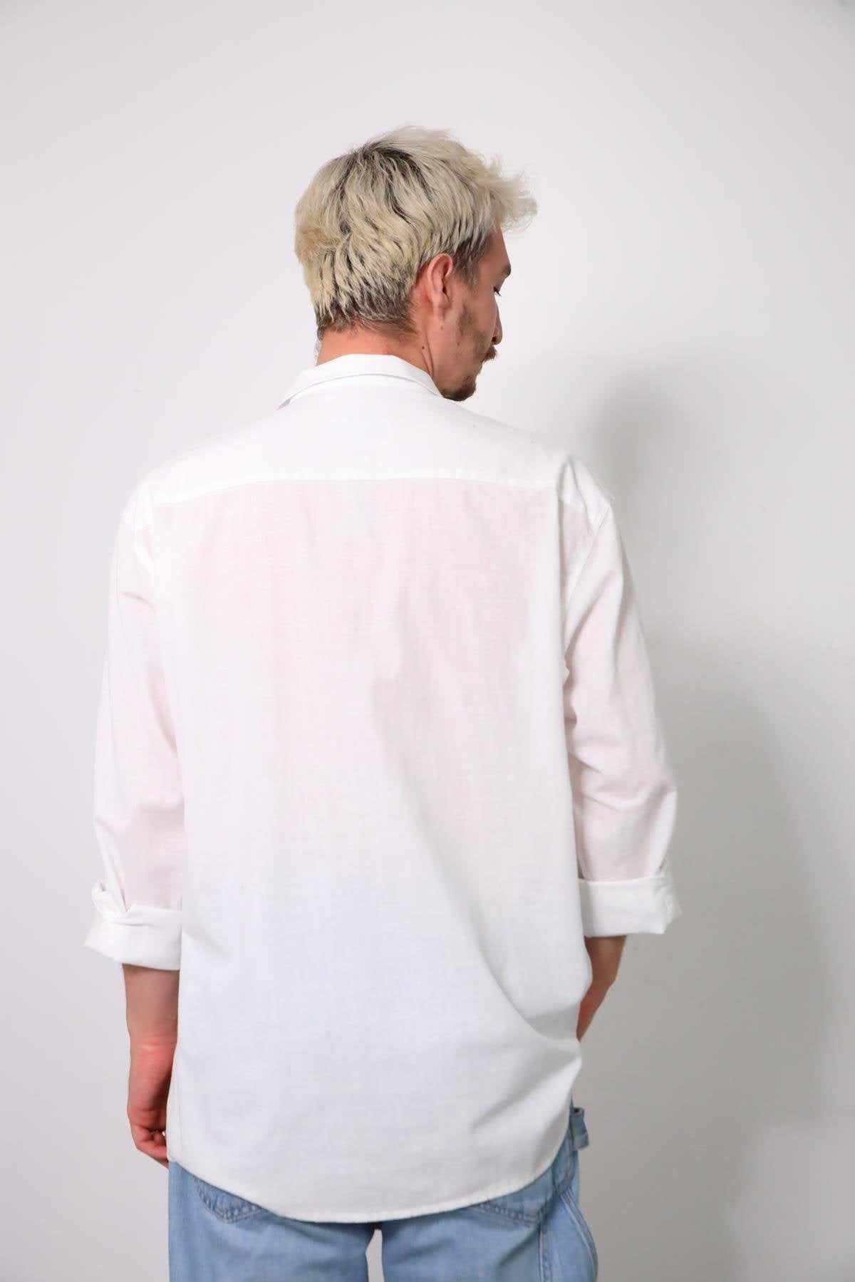 White Men's Cotton Shirt