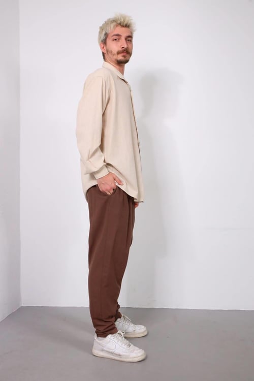 Cream Colored Men's Cotton Shirt