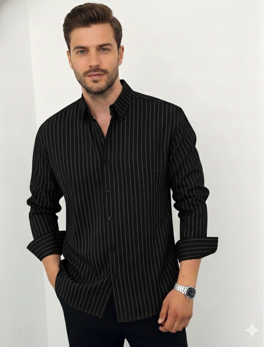 Signature Shirt with Striped Detail