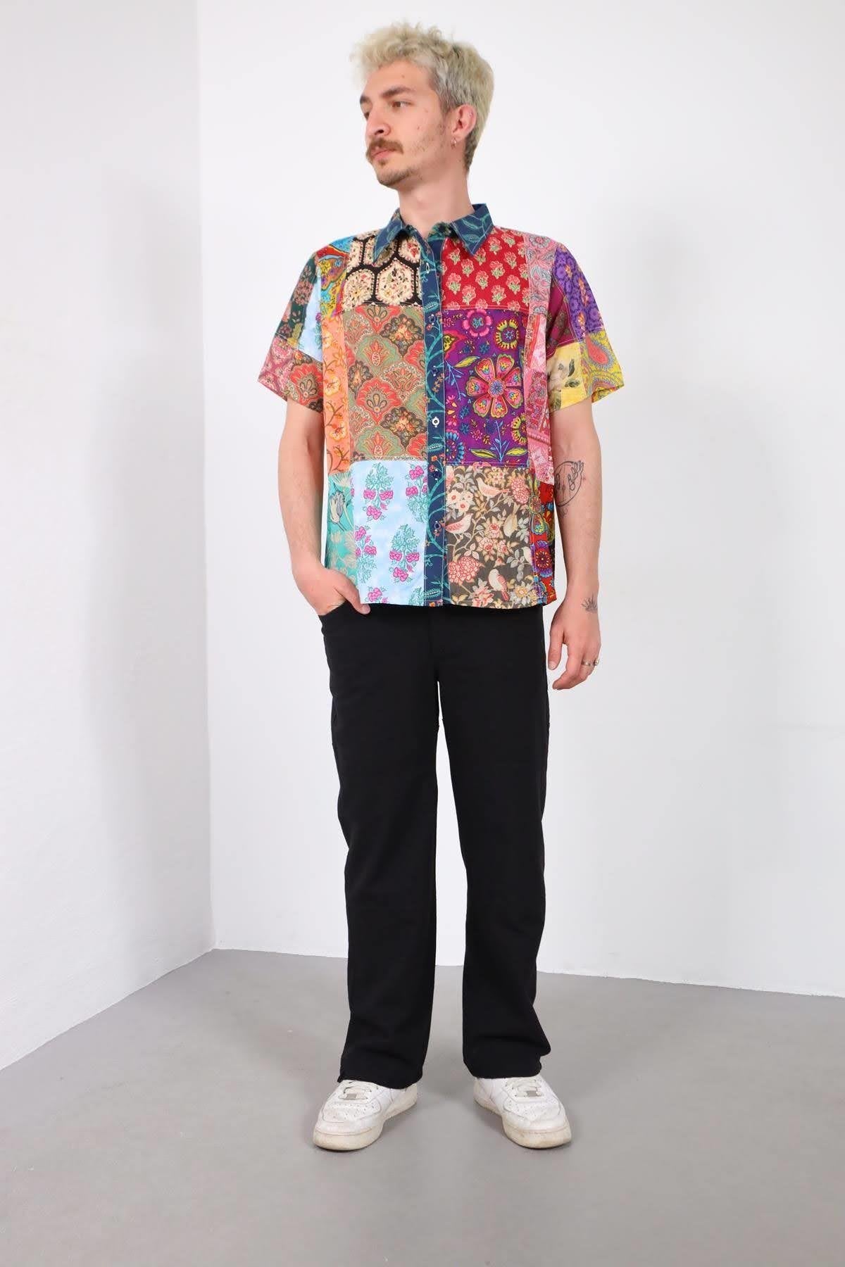 Patchwork Collar Shirt