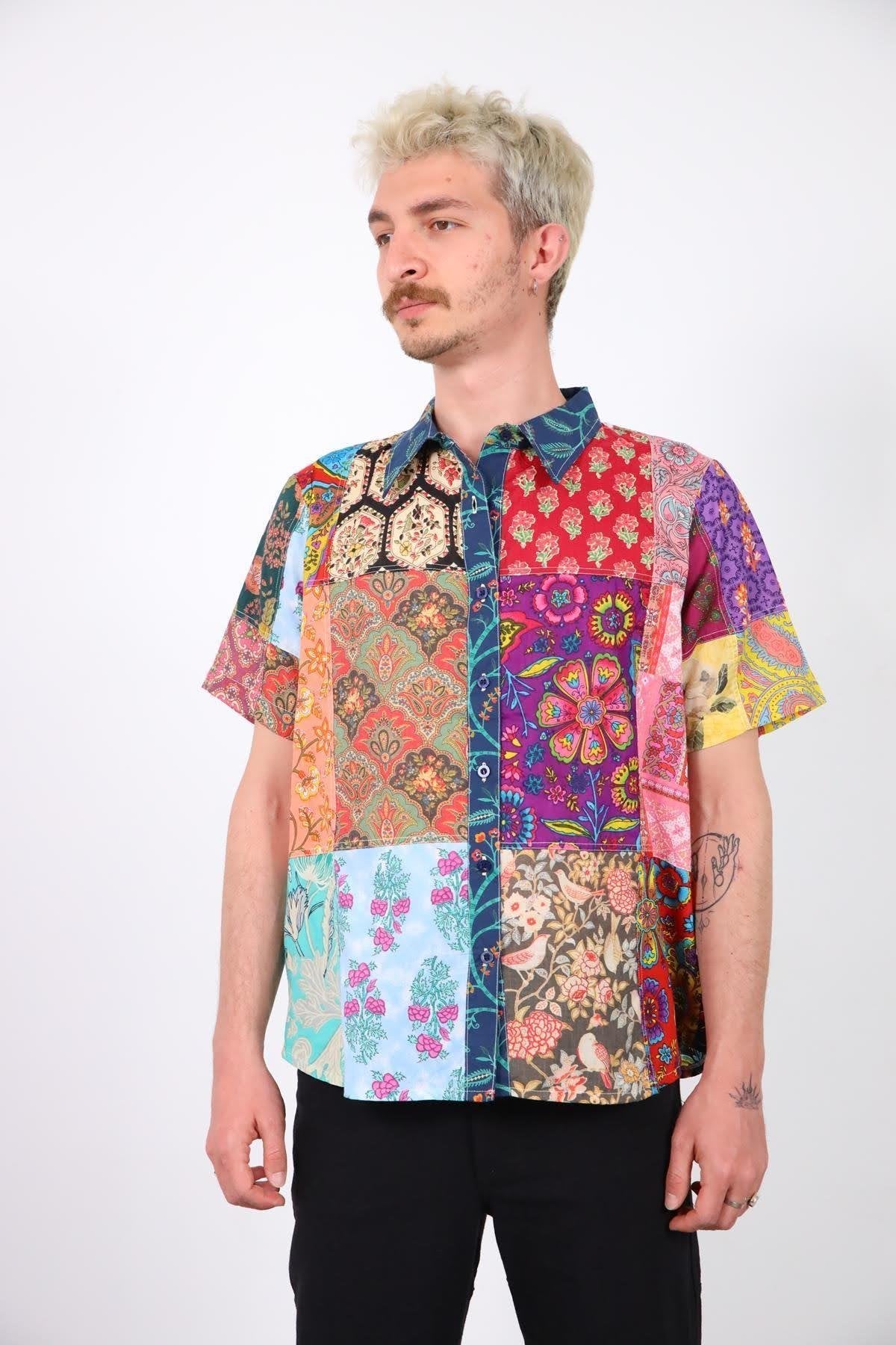 Patchwork Collar Shirt