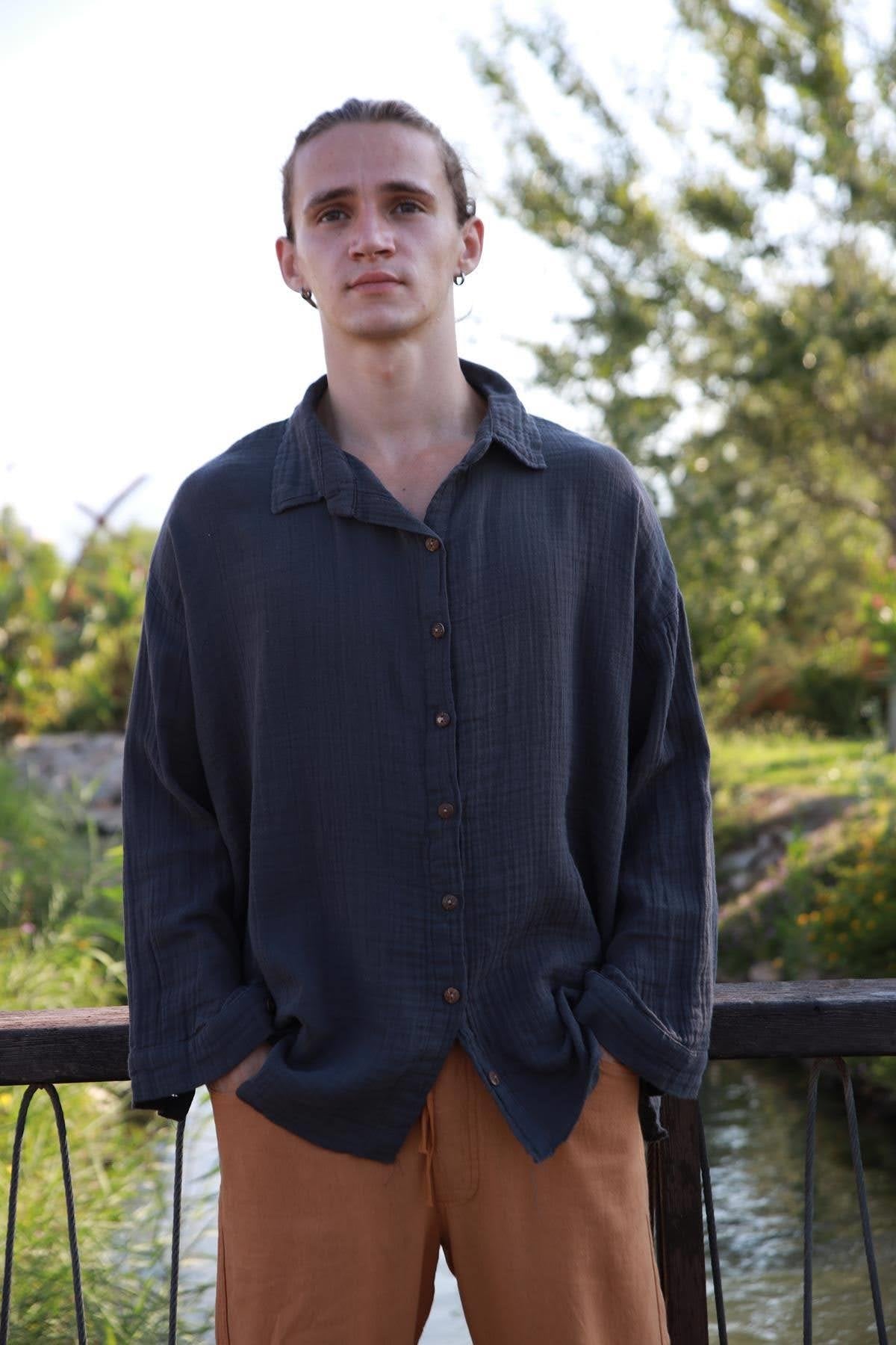 Anthracite Tassel Back Shirt