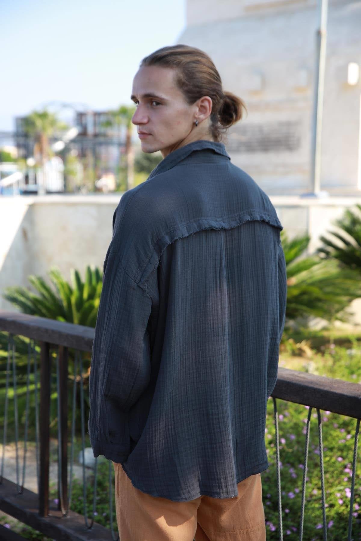 Anthracite Tassel Back Shirt