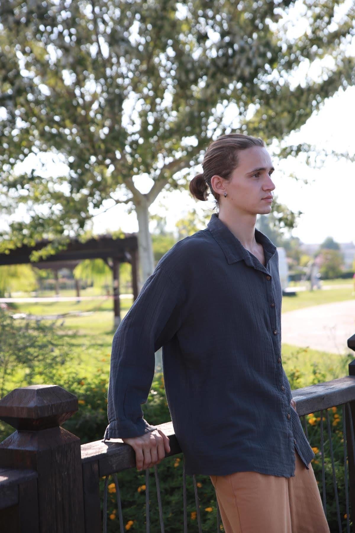 Anthracite Tassel Back Shirt