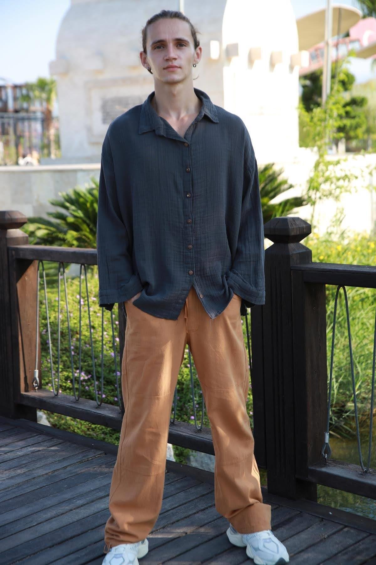 Anthracite Tassel Back Shirt