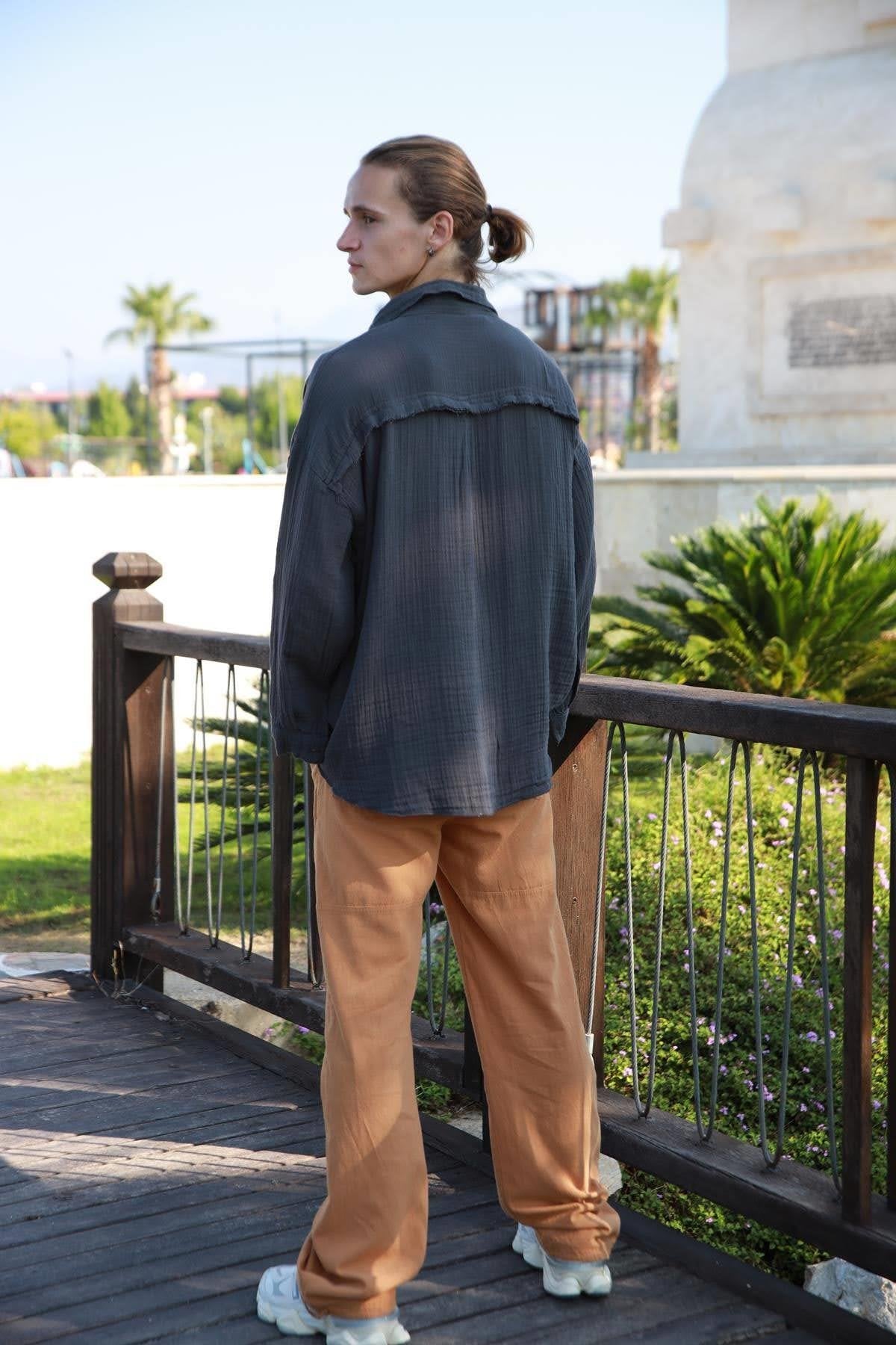 Anthracite Tassel Back Shirt