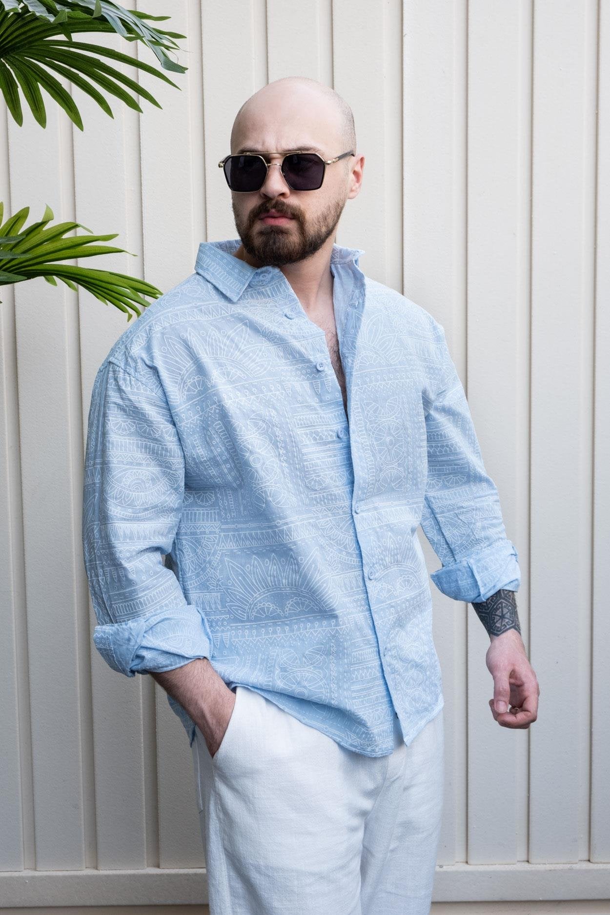 Modern Printed Patterned Everyday Relaxed Shirt