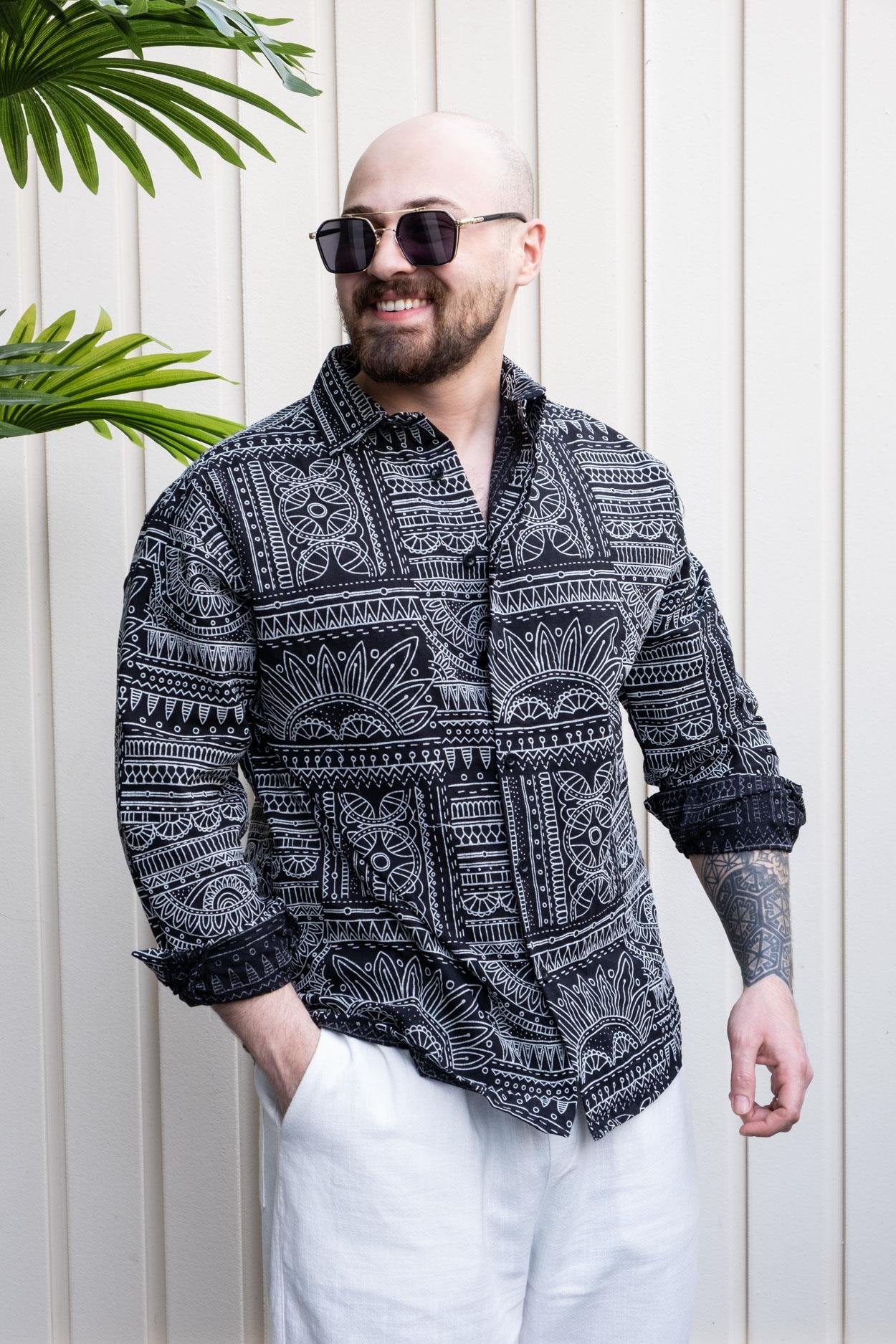Premium Printed Fabric Relaxed Fit Shirt
