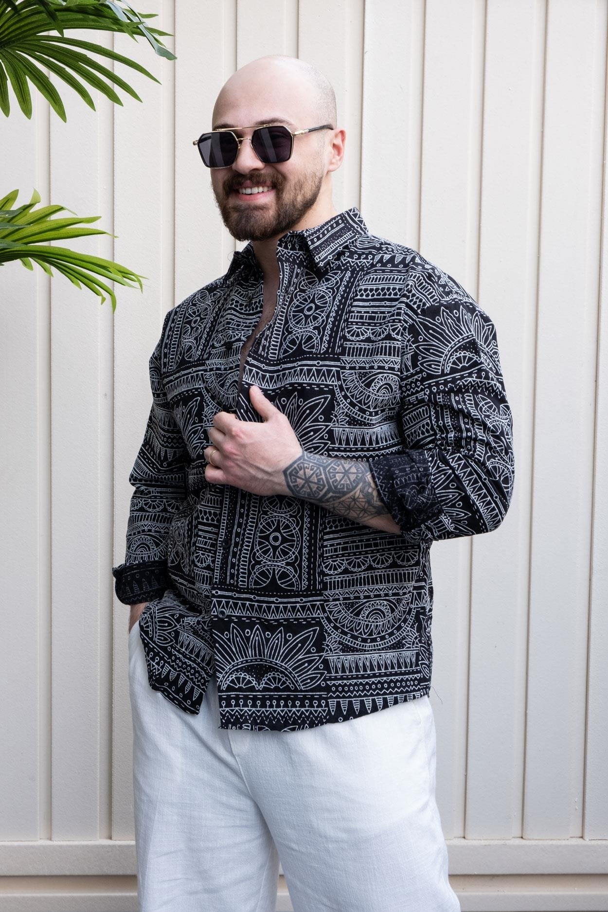 Premium Printed Fabric Relaxed Fit Shirt