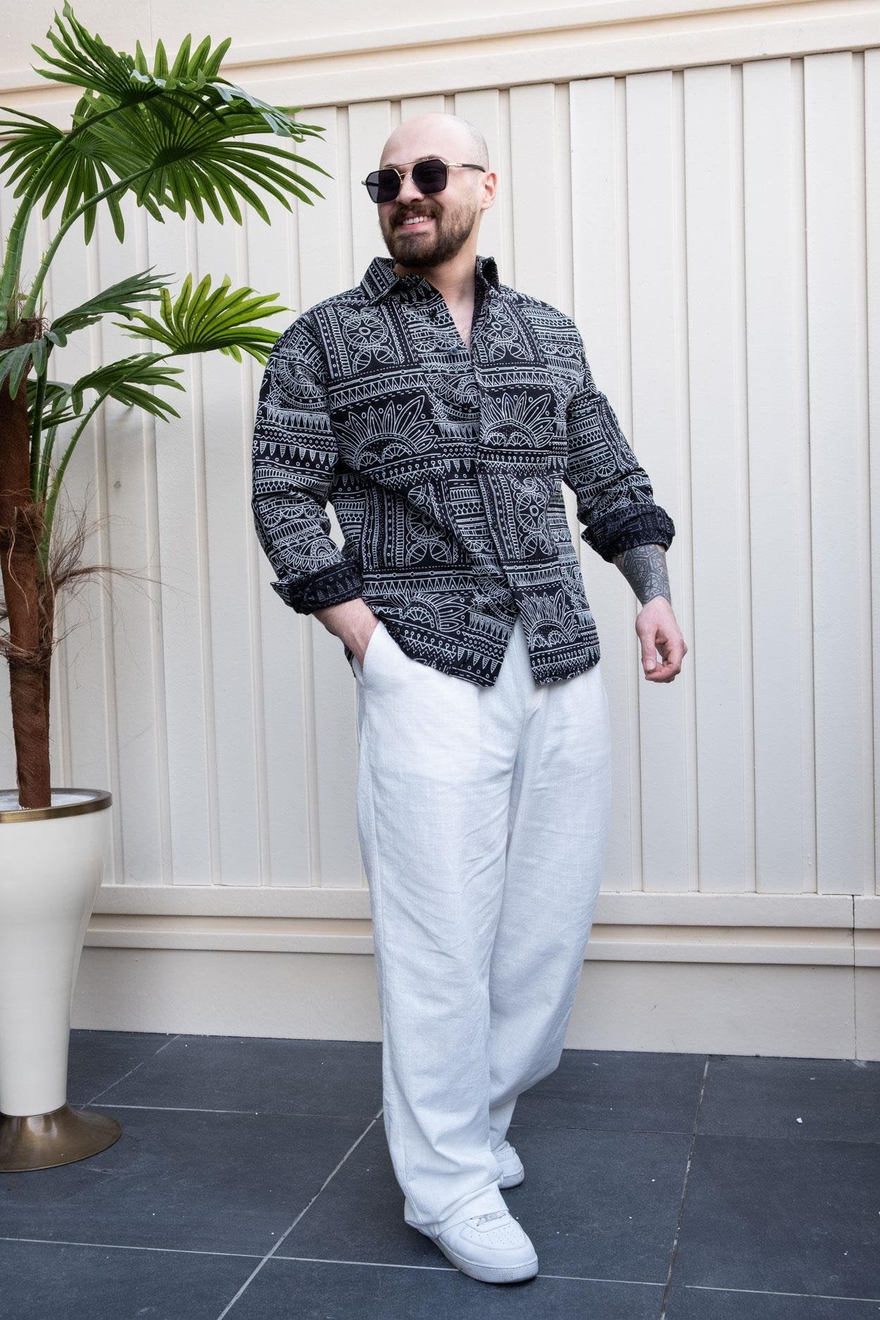 Premium Printed Fabric Relaxed Fit Shirt