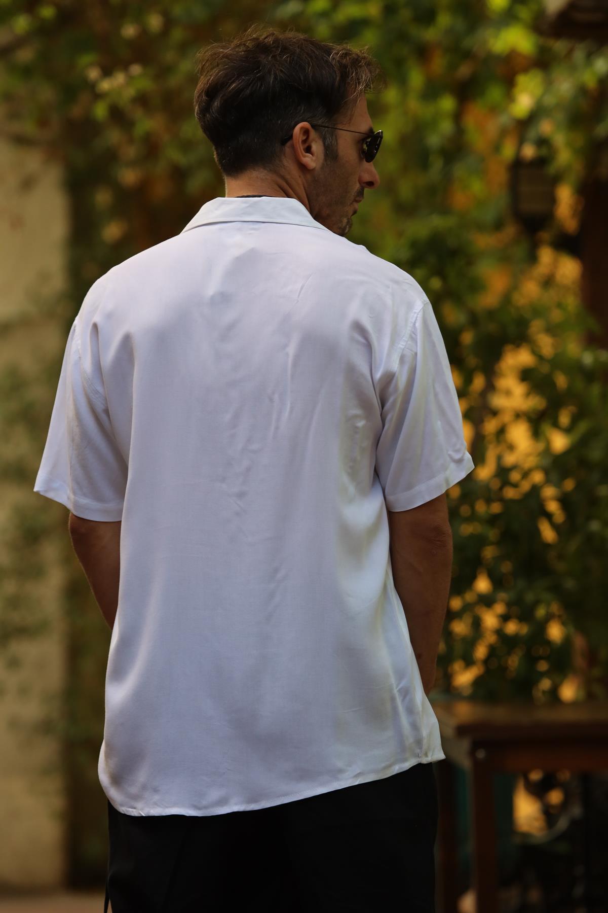 White Short Sleeve Men's Shirt