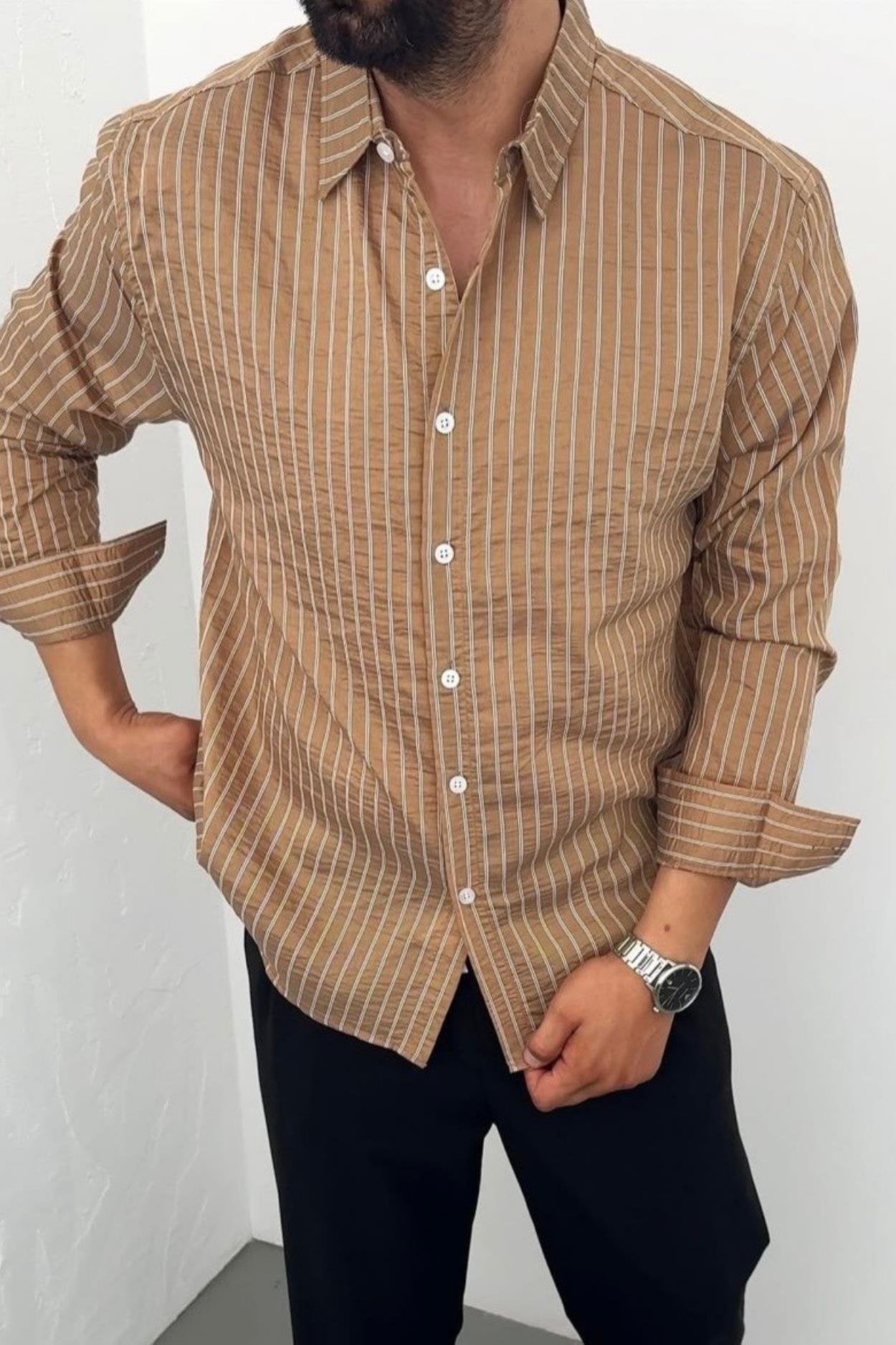 Premium Striped Detail Cotton Shirt