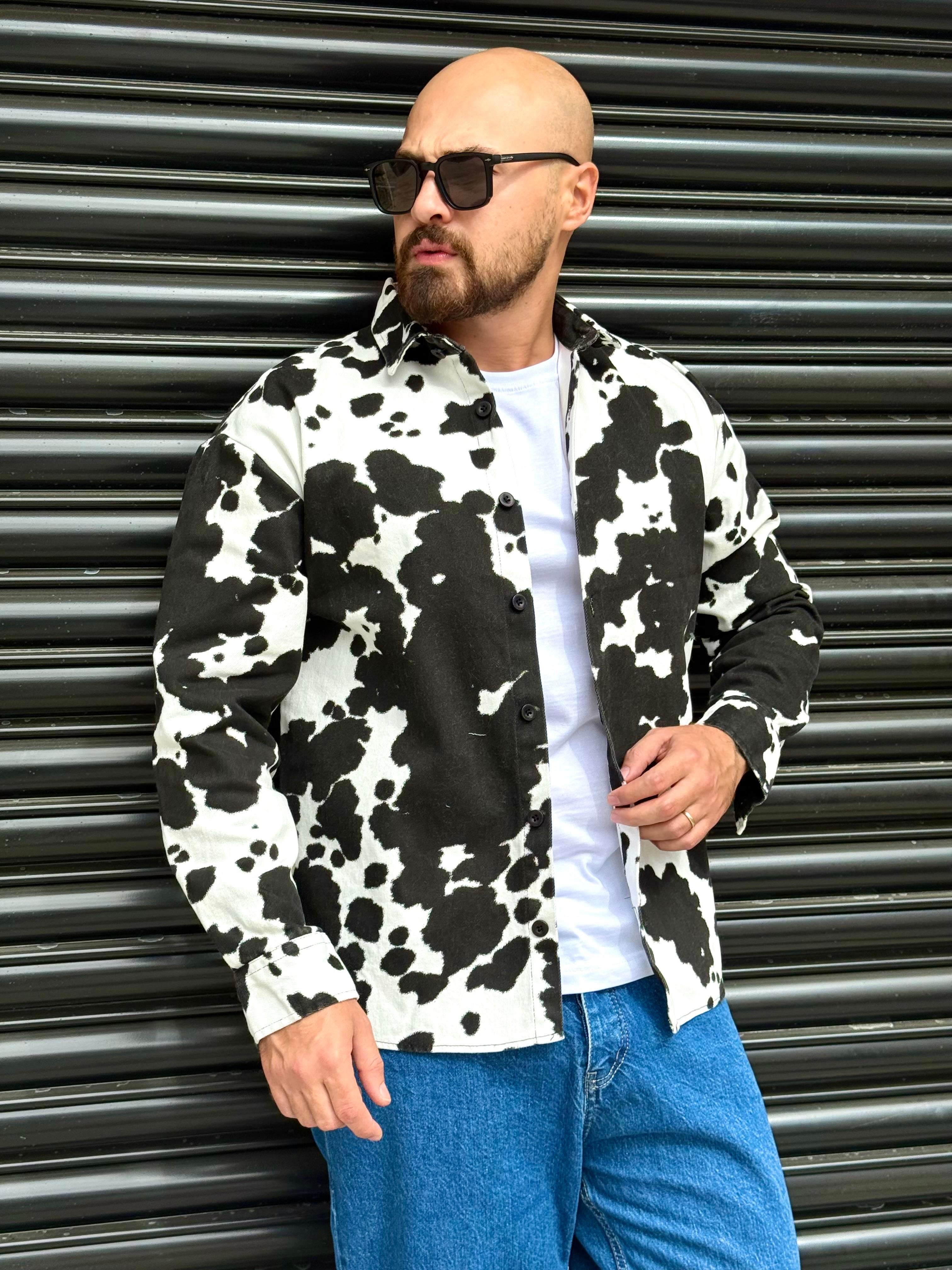 Modern Black & White Patterned Overshirt