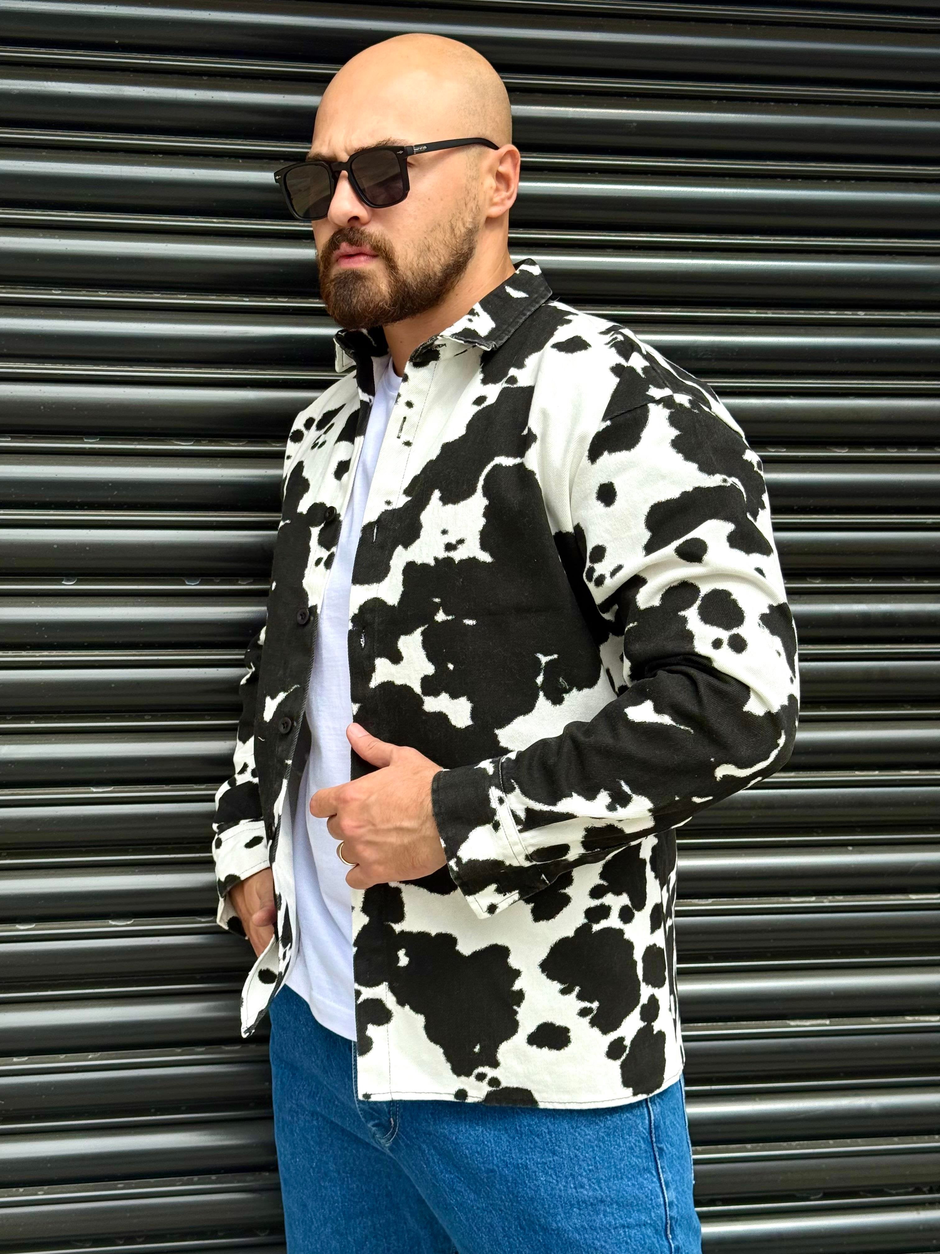 Modern Black & White Patterned Overshirt