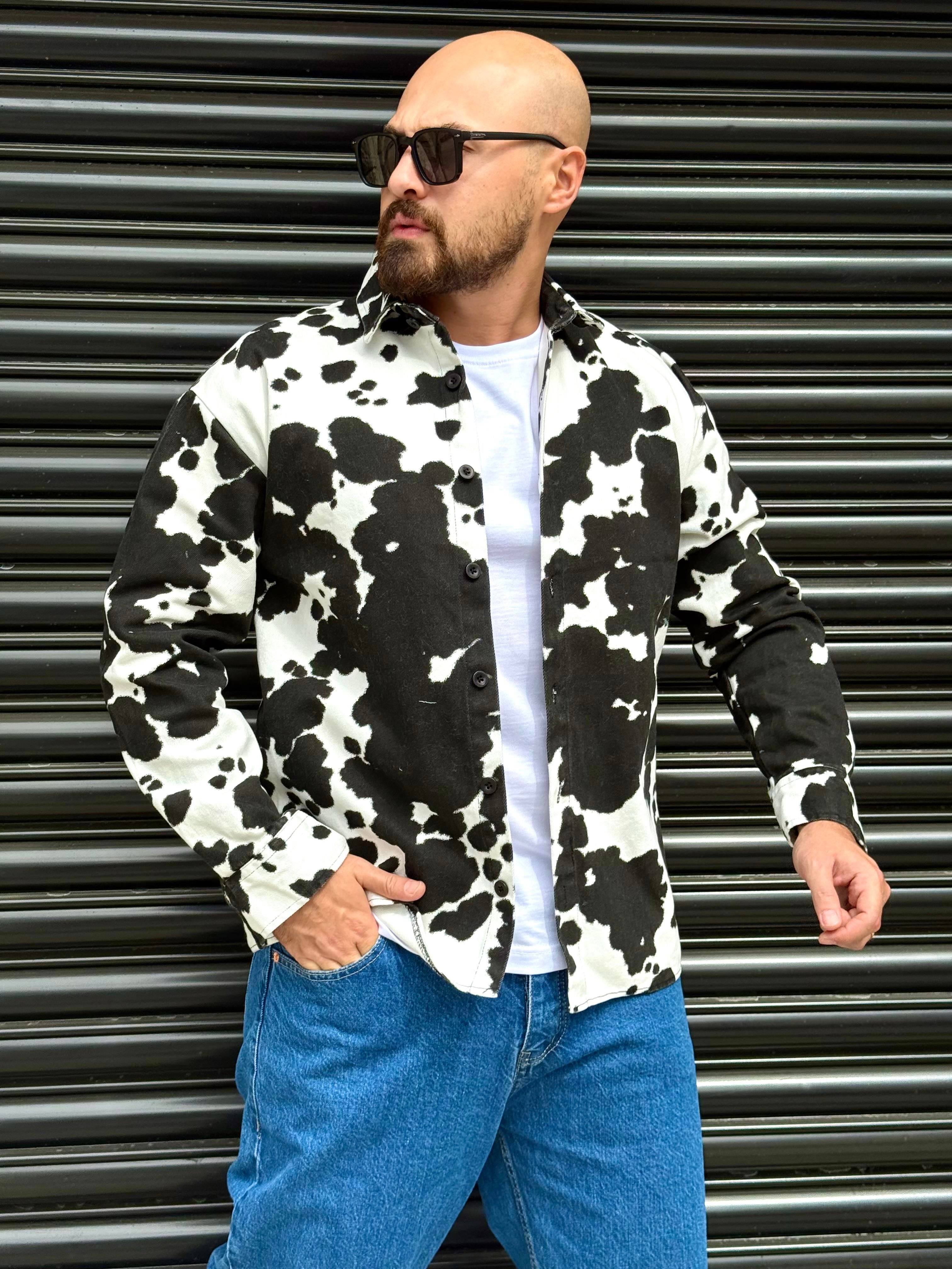 Modern Black & White Patterned Overshirt