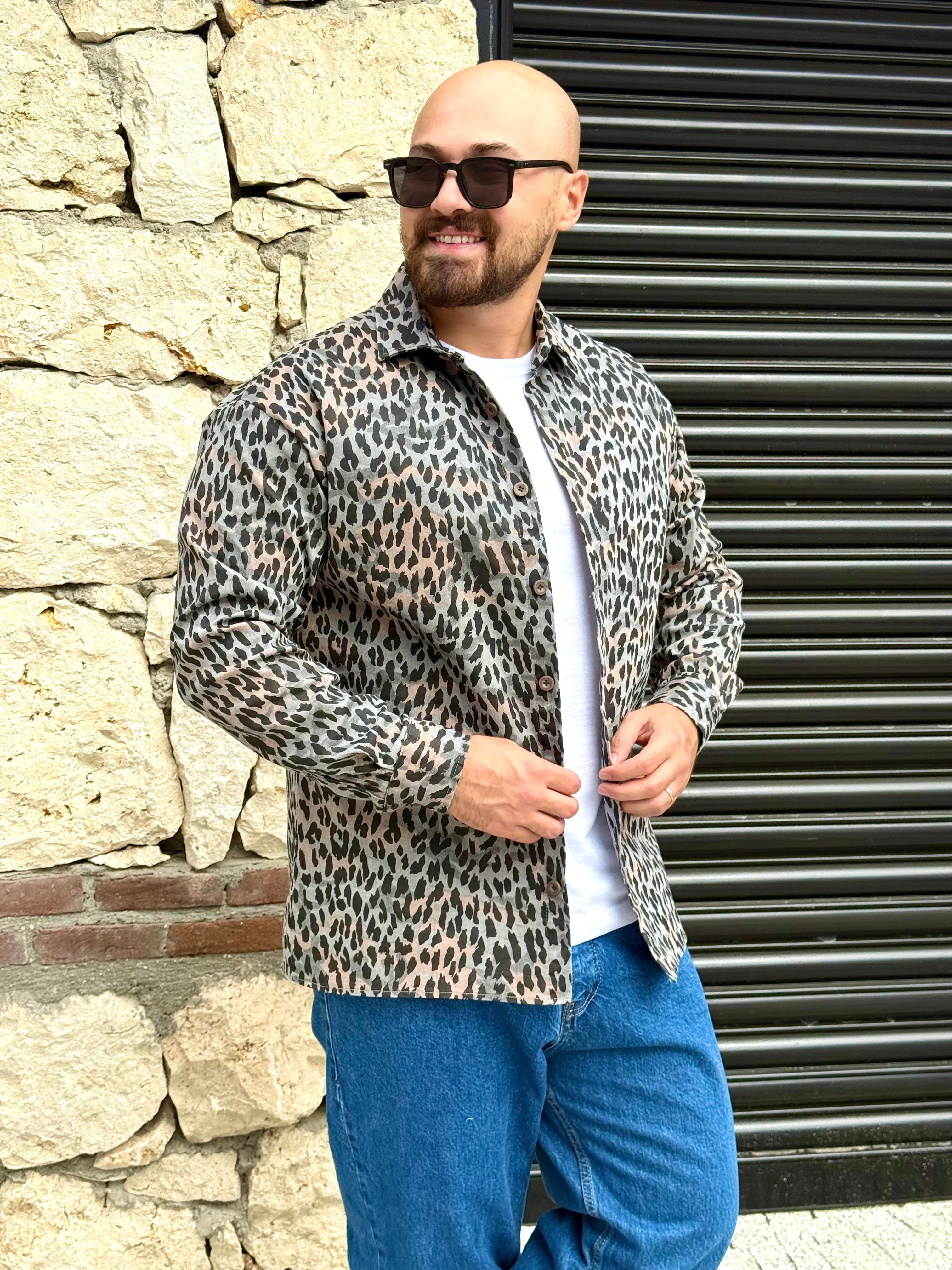 Printed Gabardine Casual Shirt