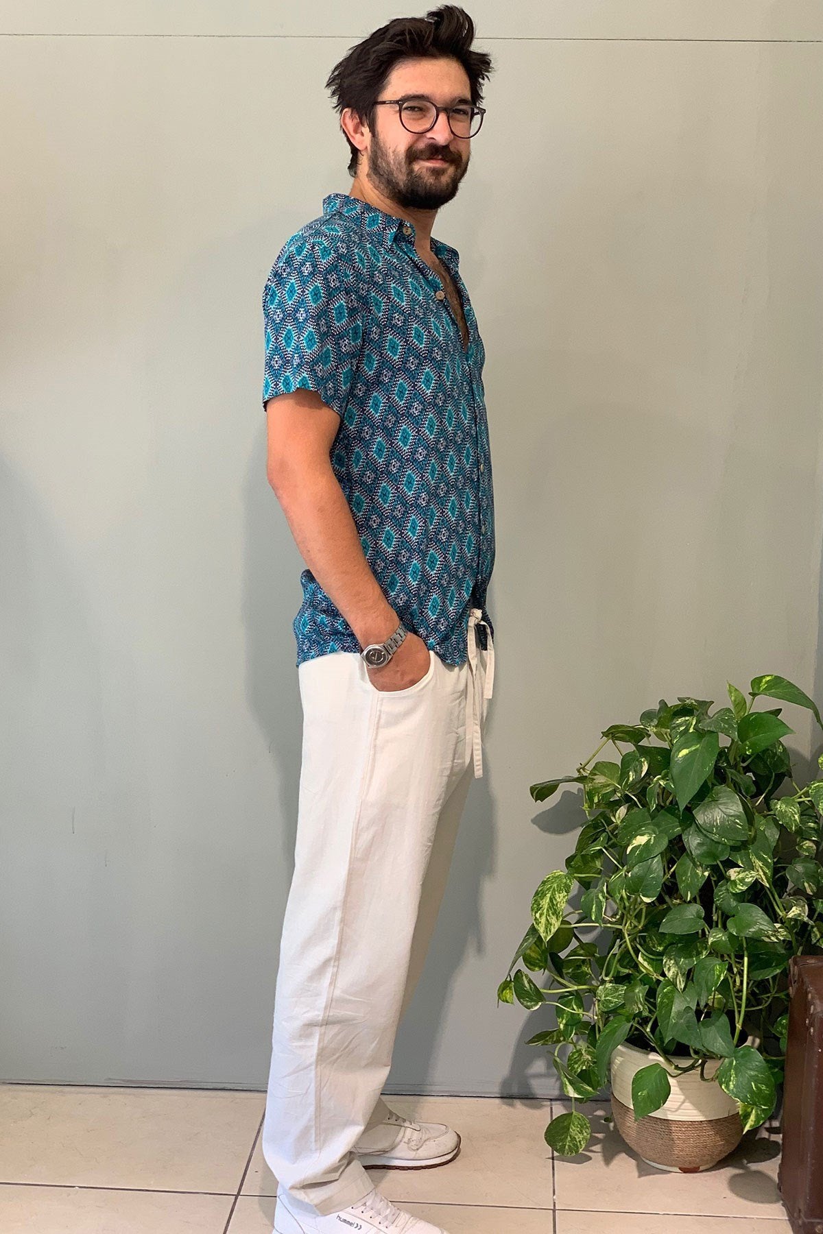 Retro Pattern Short Sleeve Shirt