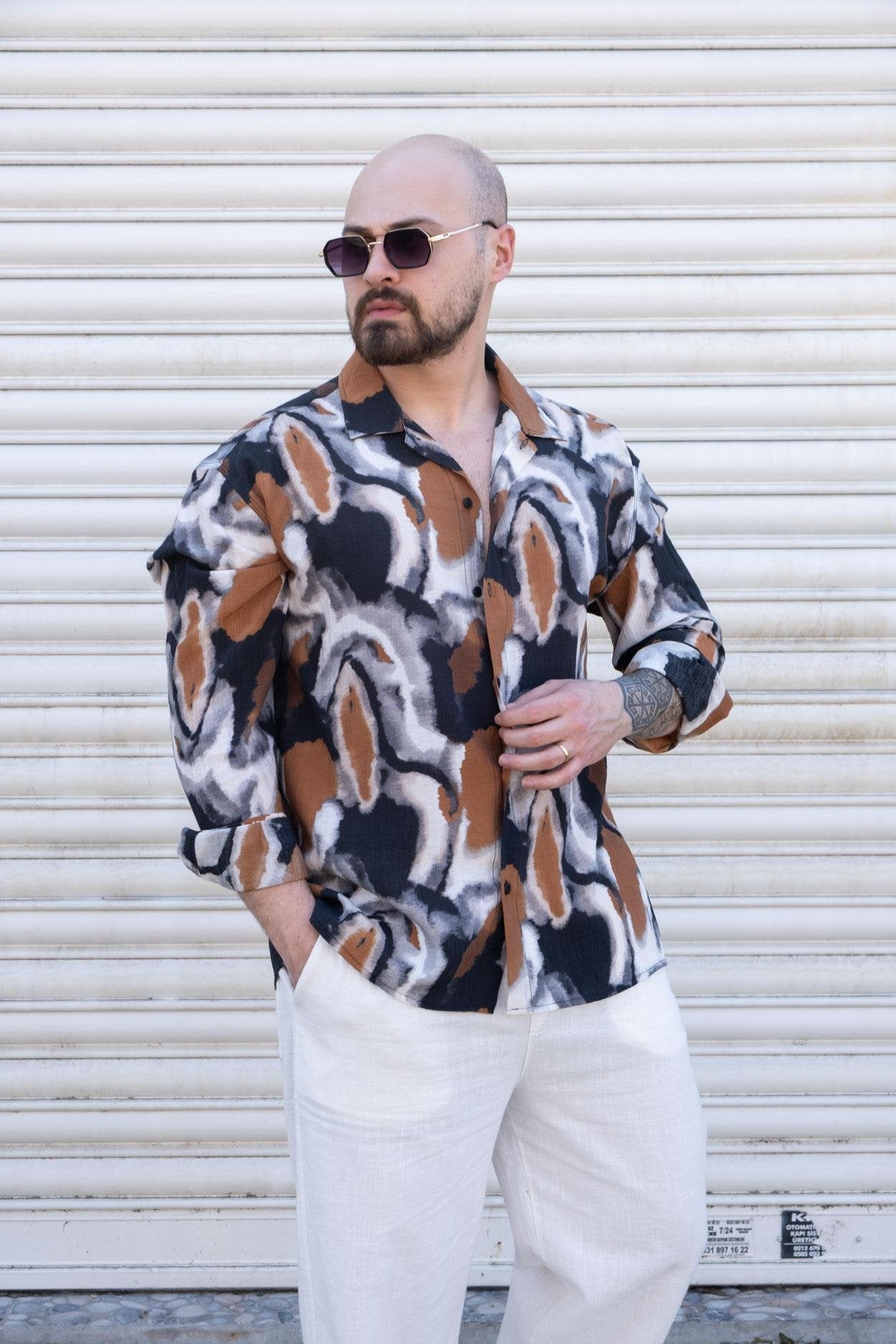 Patterned Relaxed Fit Shirt (GMK09)