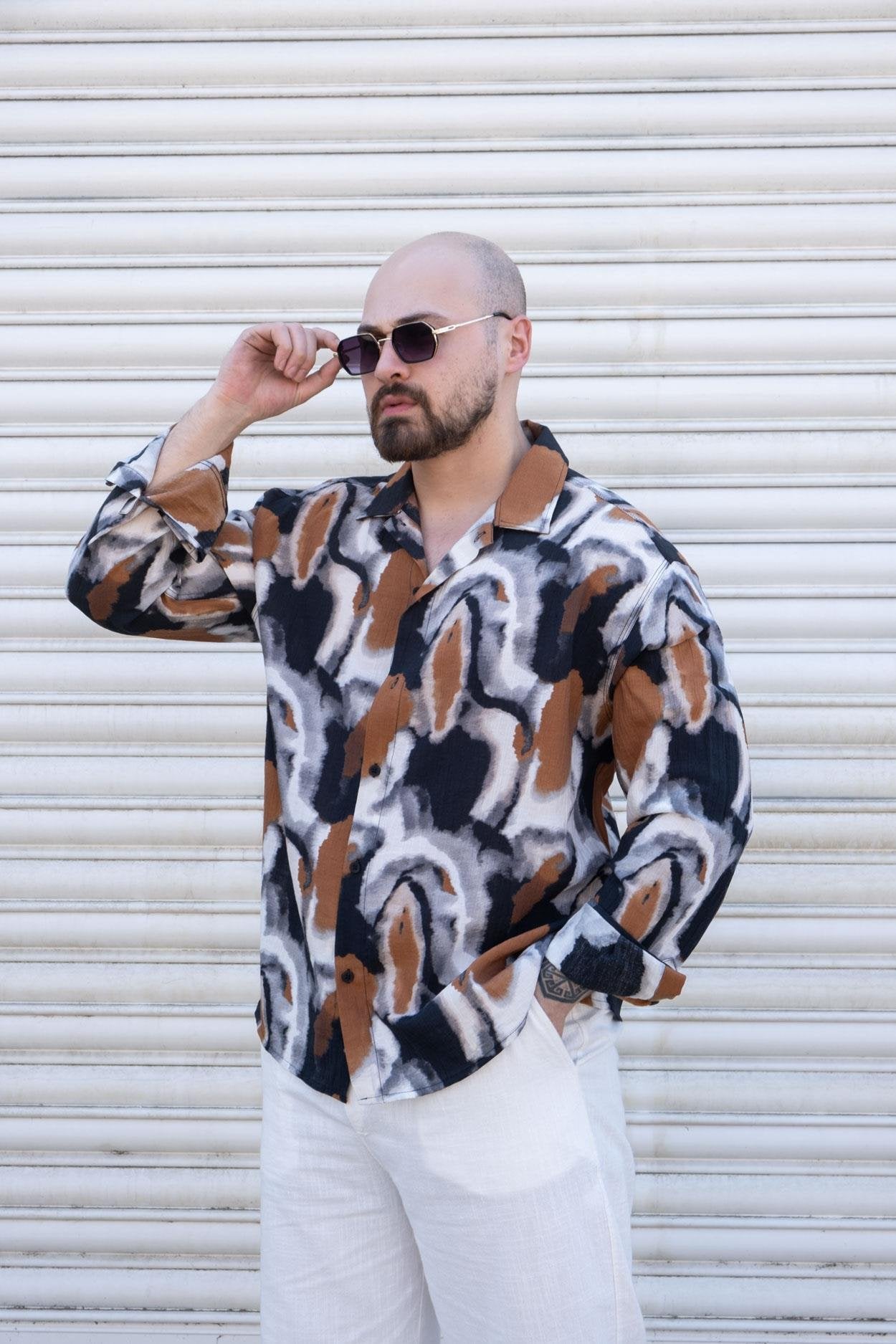 Patterned Relaxed Fit Shirt (GMK09)