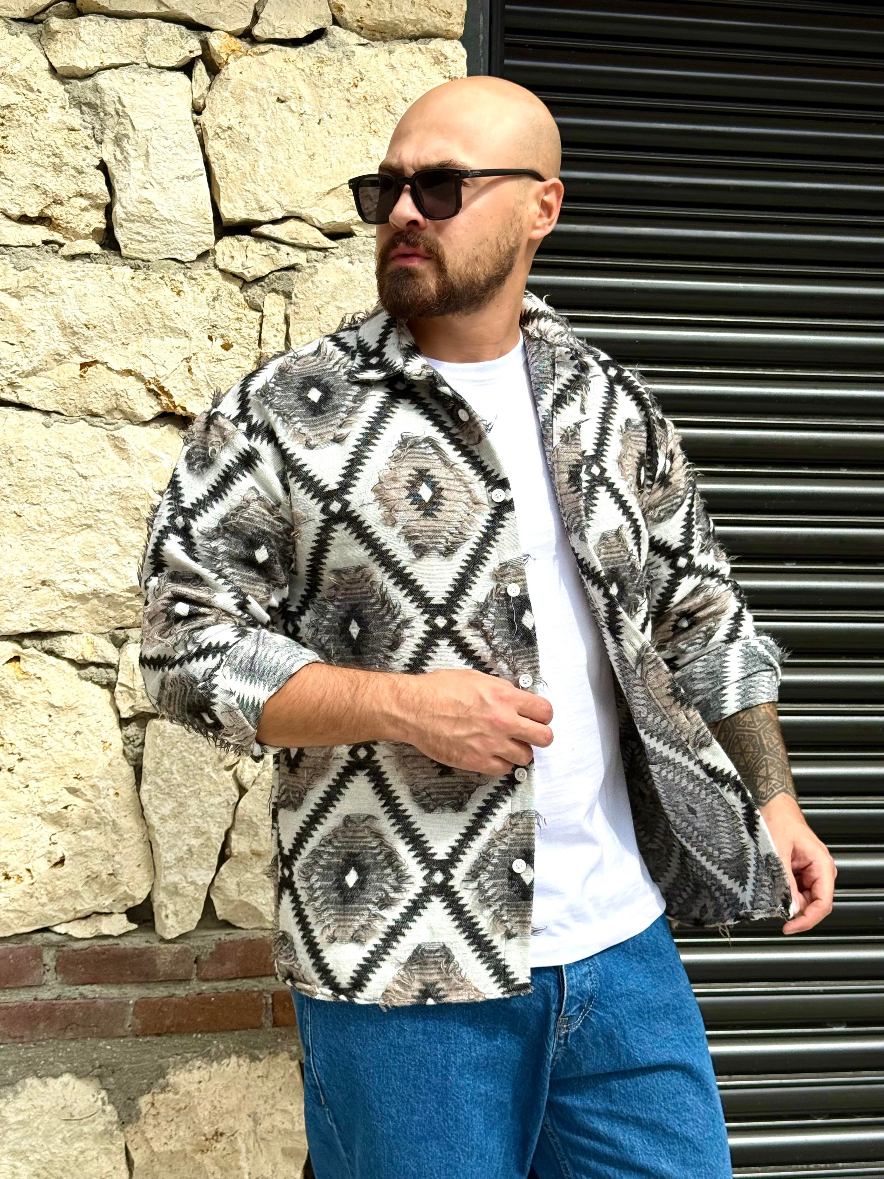 Modern Ethnic Cashmere Shirt – Premium Soft Finish