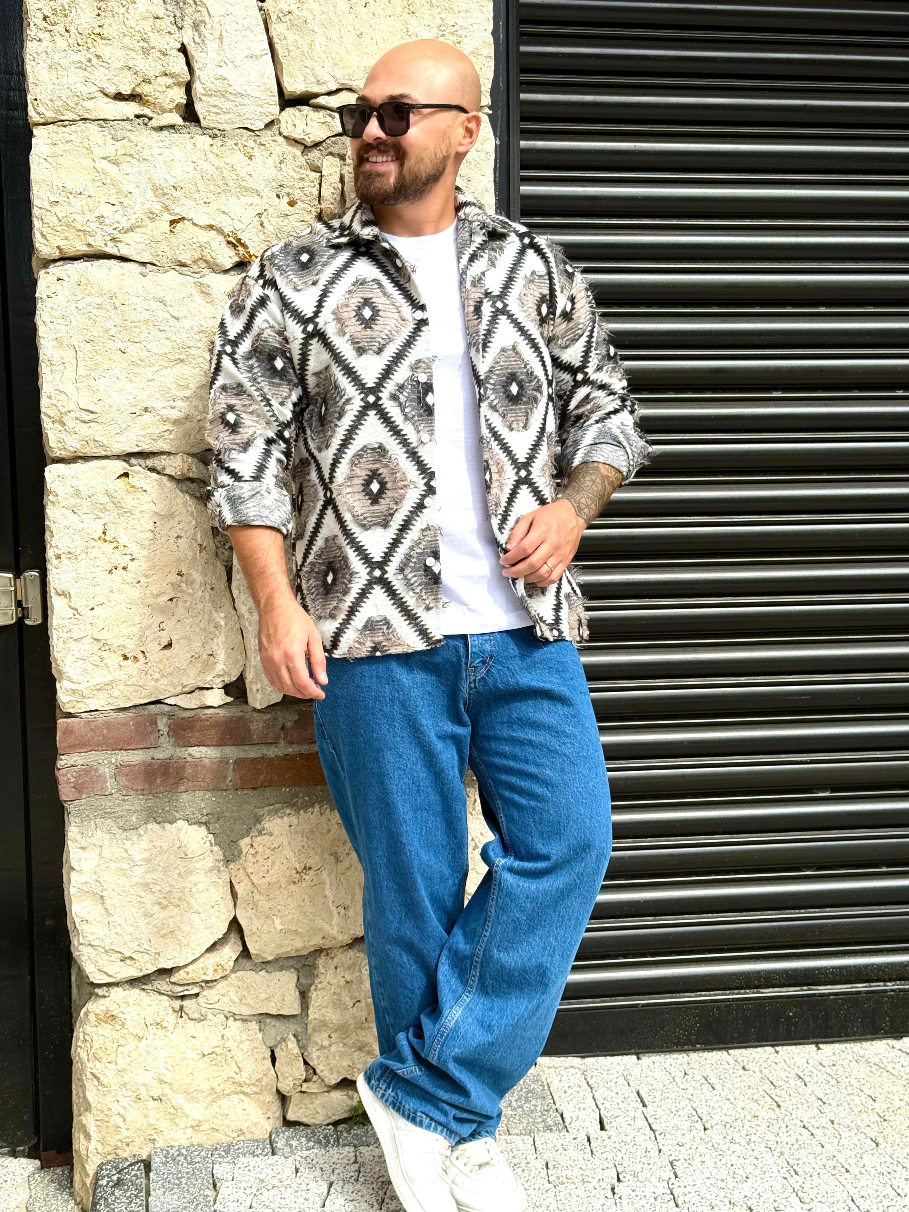 Modern Ethnic Cashmere Shirt – Premium Soft Finish