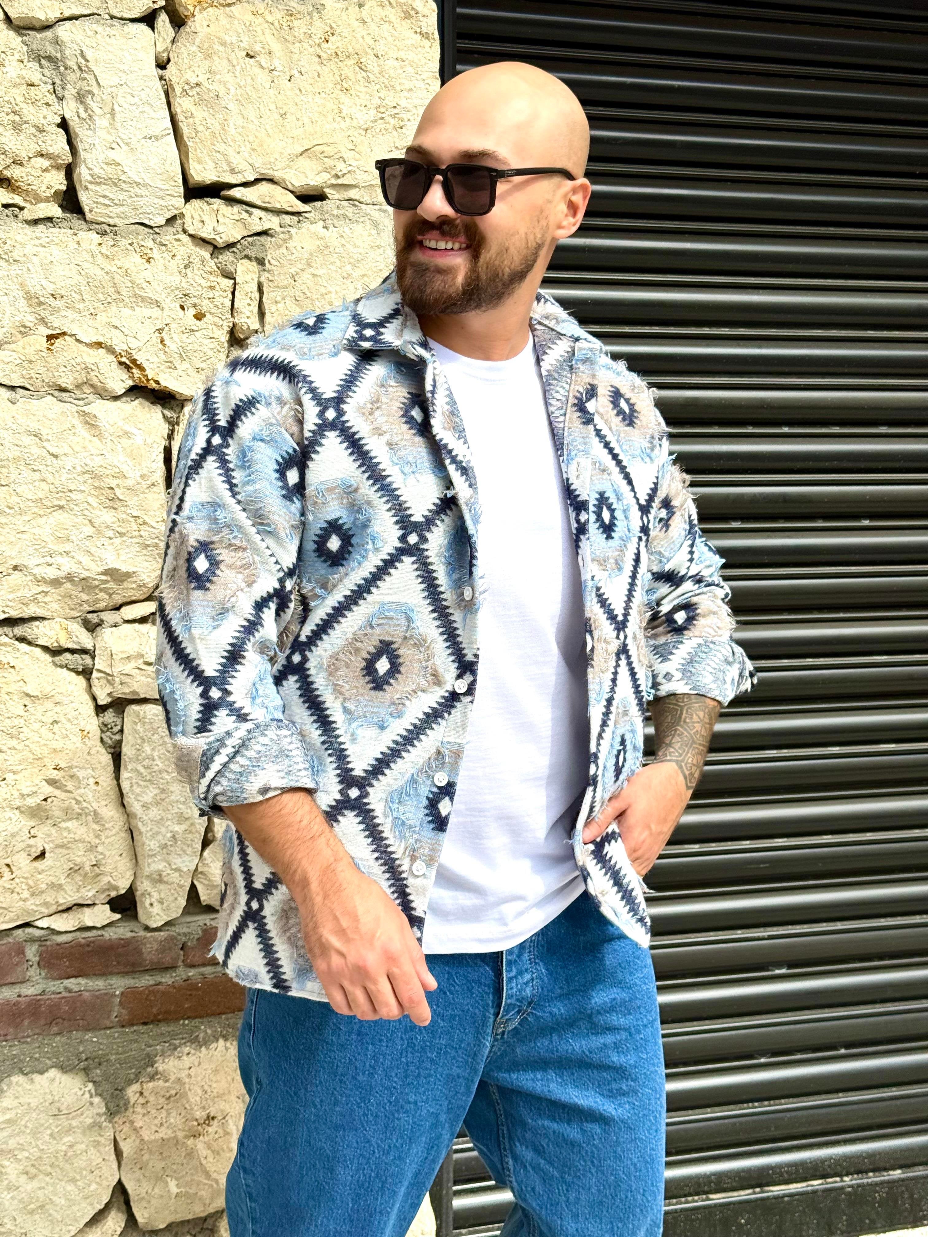 Classic Ethnic Cashmere Weave Shirt