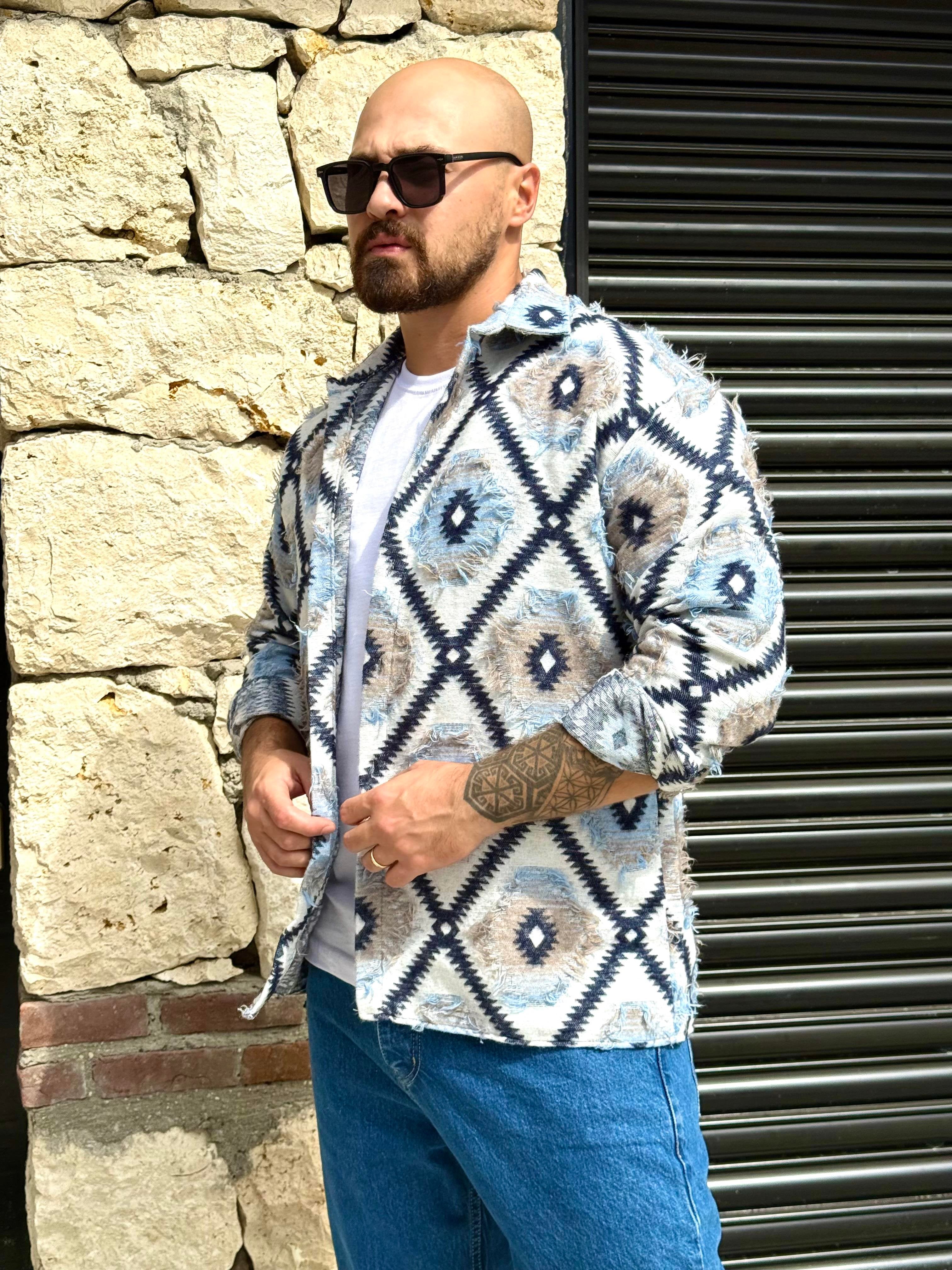 Classic Ethnic Cashmere Weave Shirt