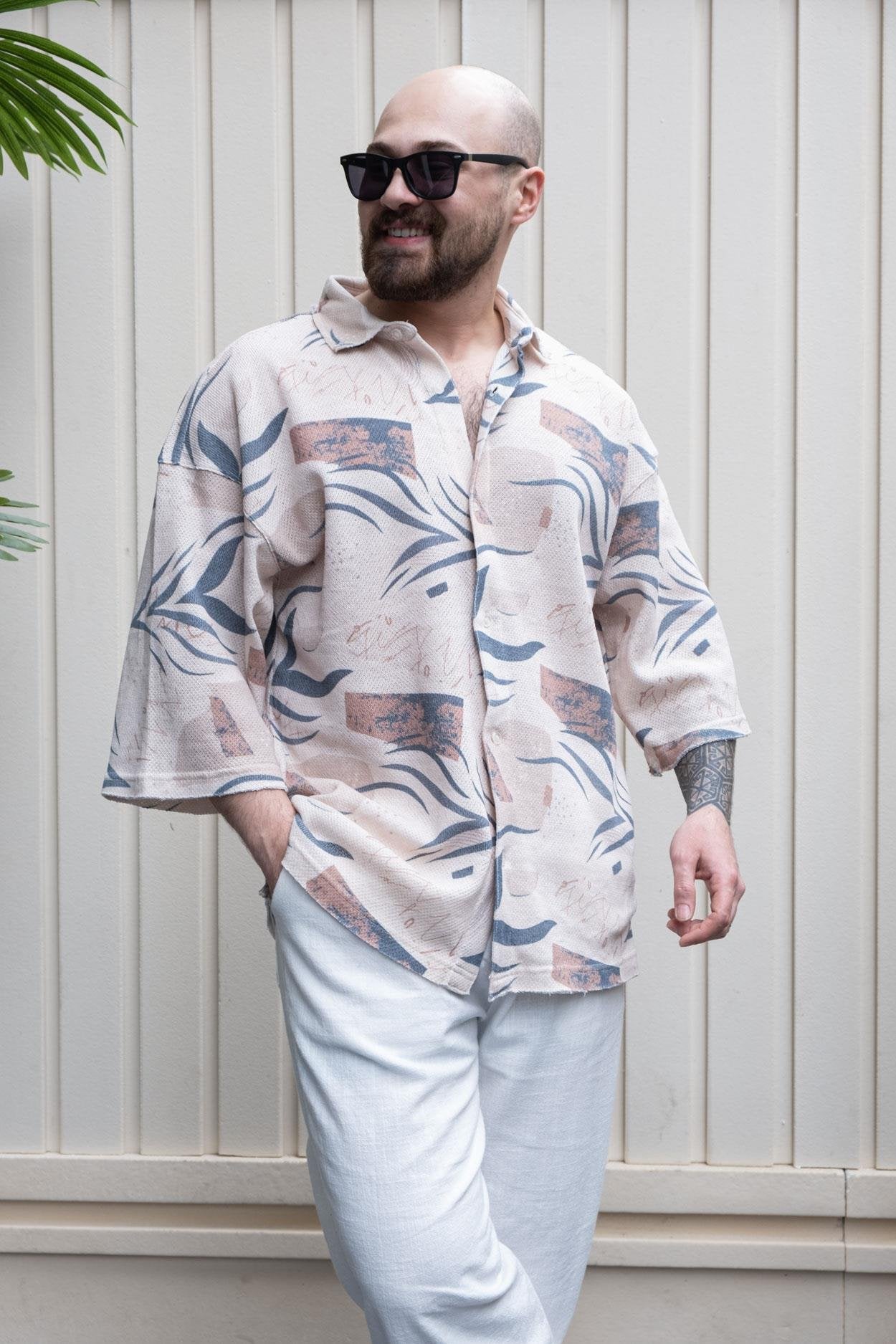 Modern Oversize Shirt Featuring Fakir Kol Digital Print