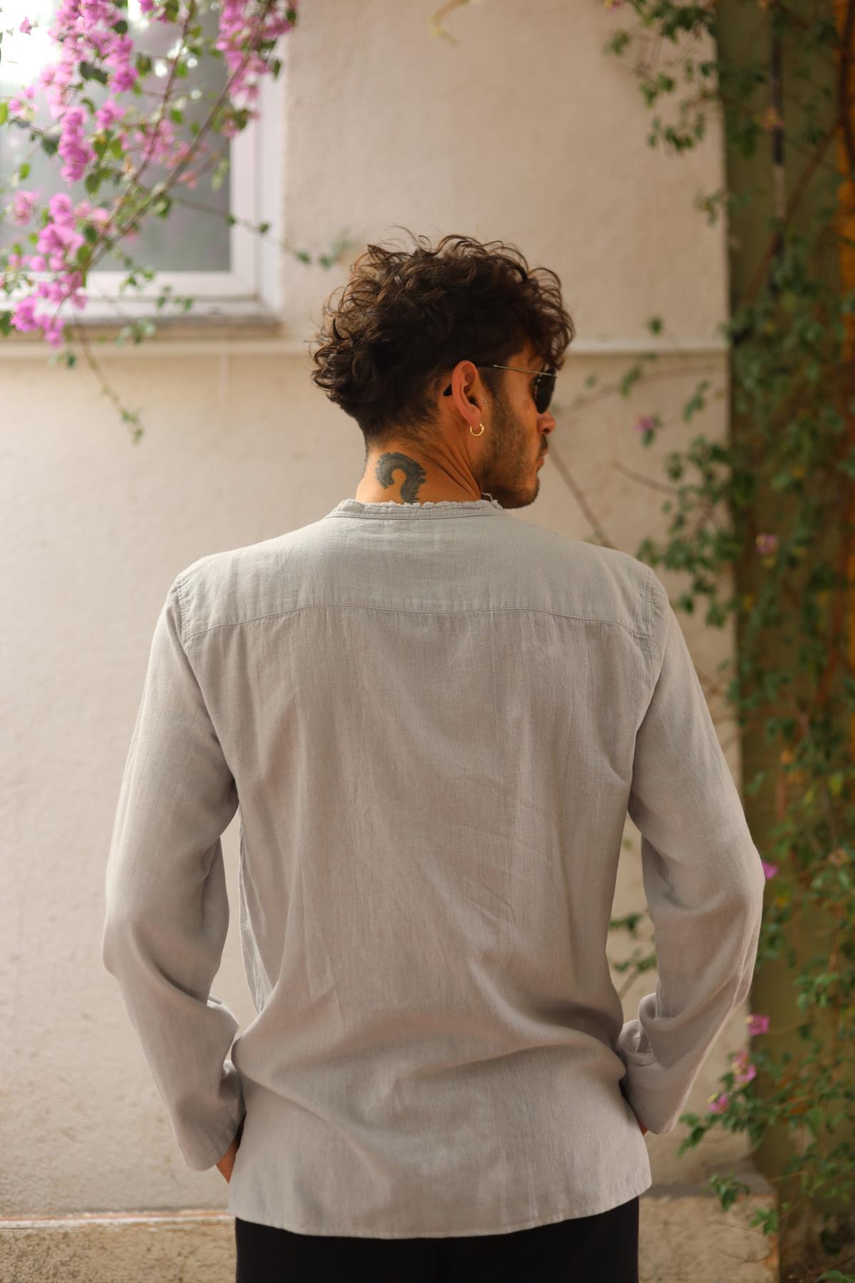 Gray Mandala Pattern Men's Shirt