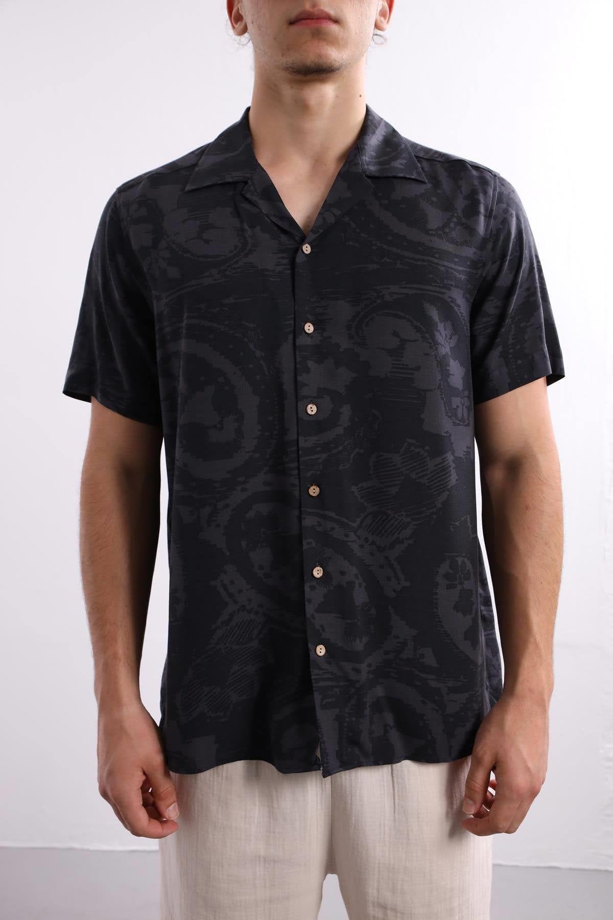 Anthracite Patterned Relaxed Fit Men's Shirt