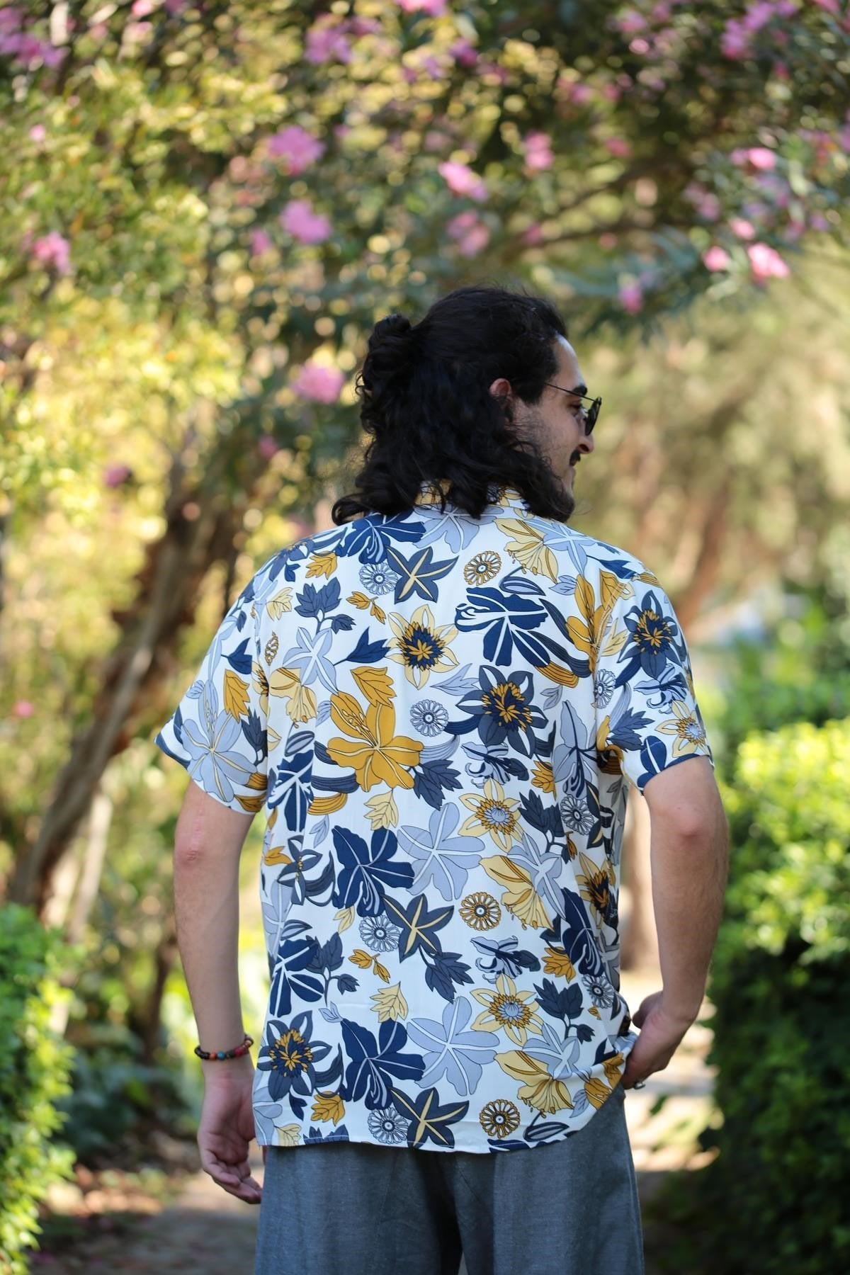 White Patterned Collar Shirt