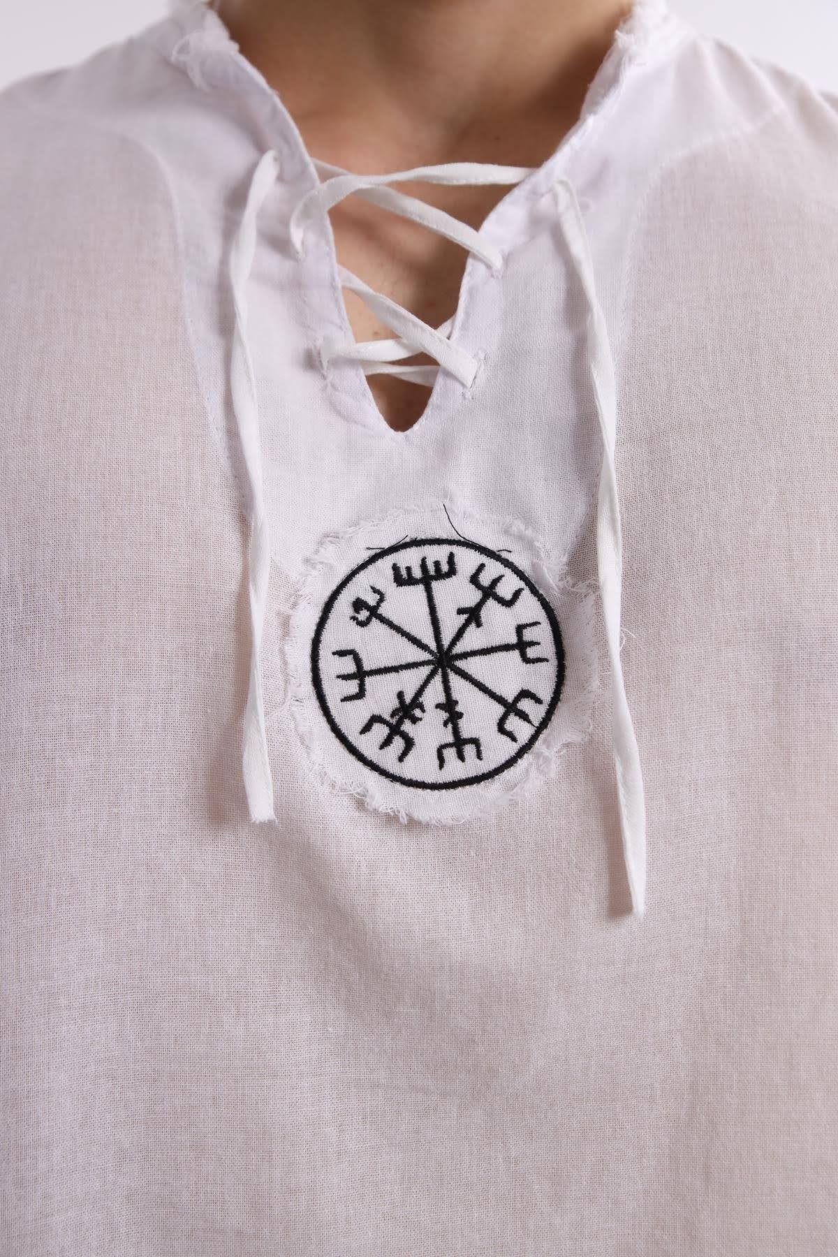 White Mandala Pattern Men's Shirt