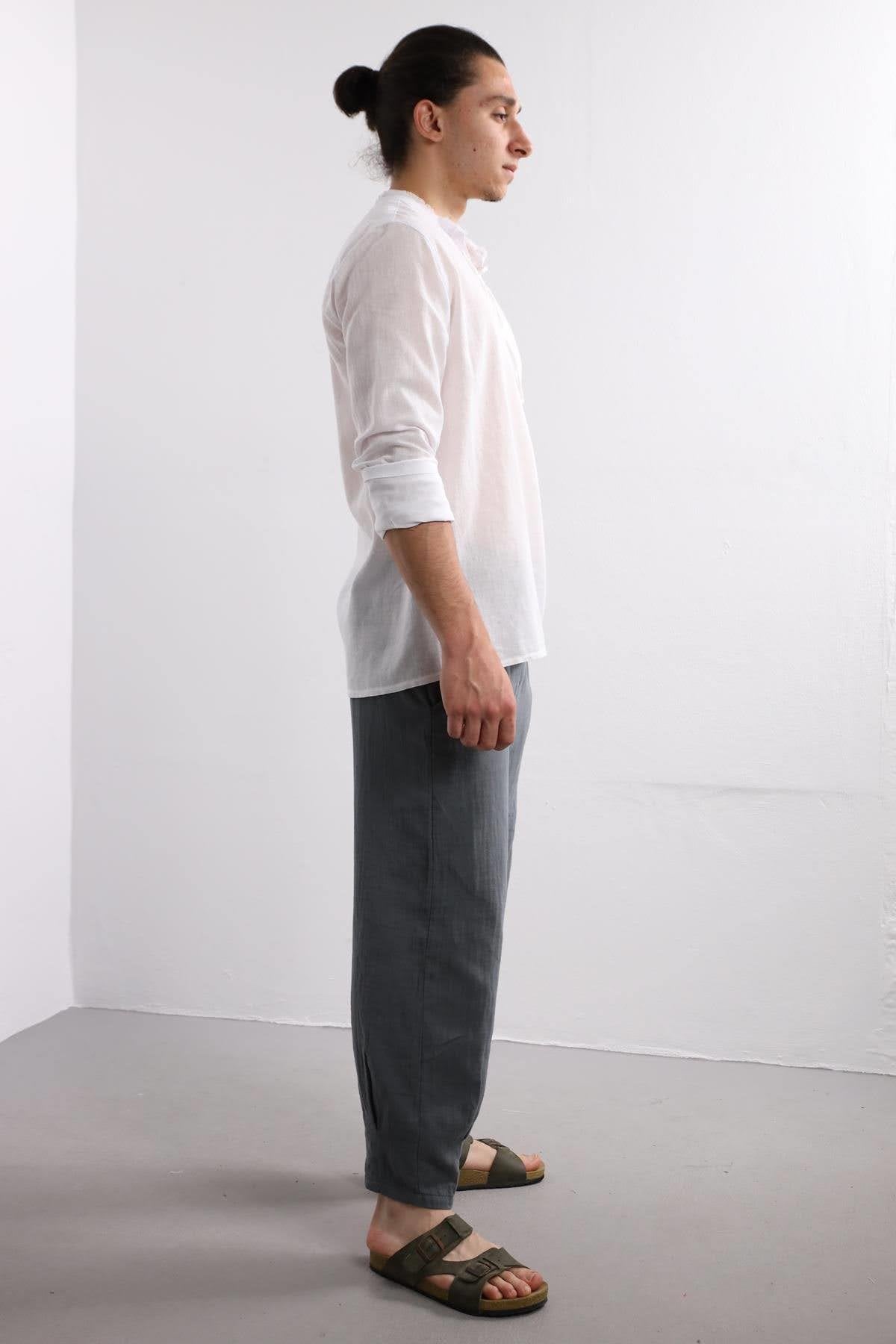 White Mandala Pattern Men's Shirt