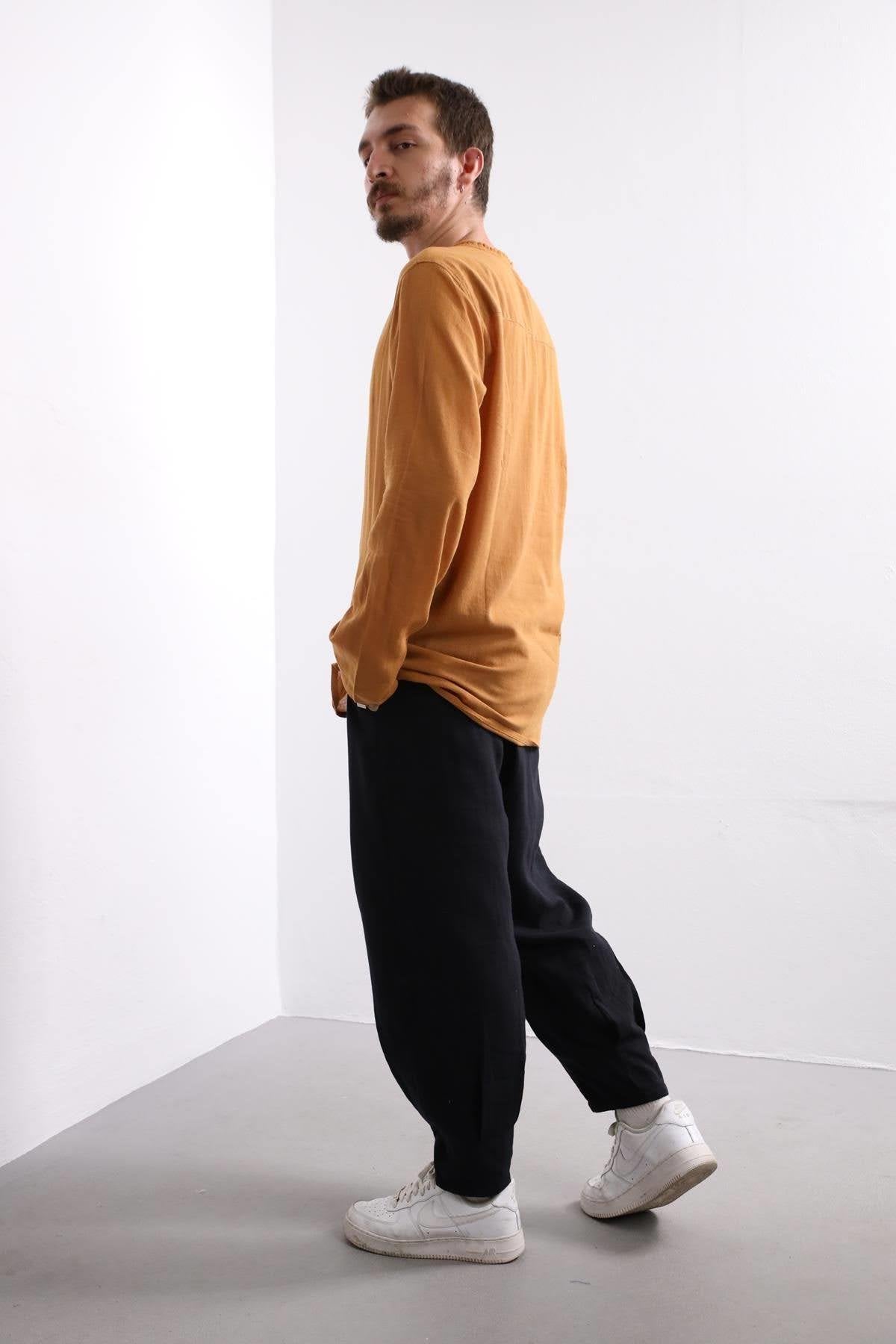 Mustard Mandala Pattern Men's Shirt