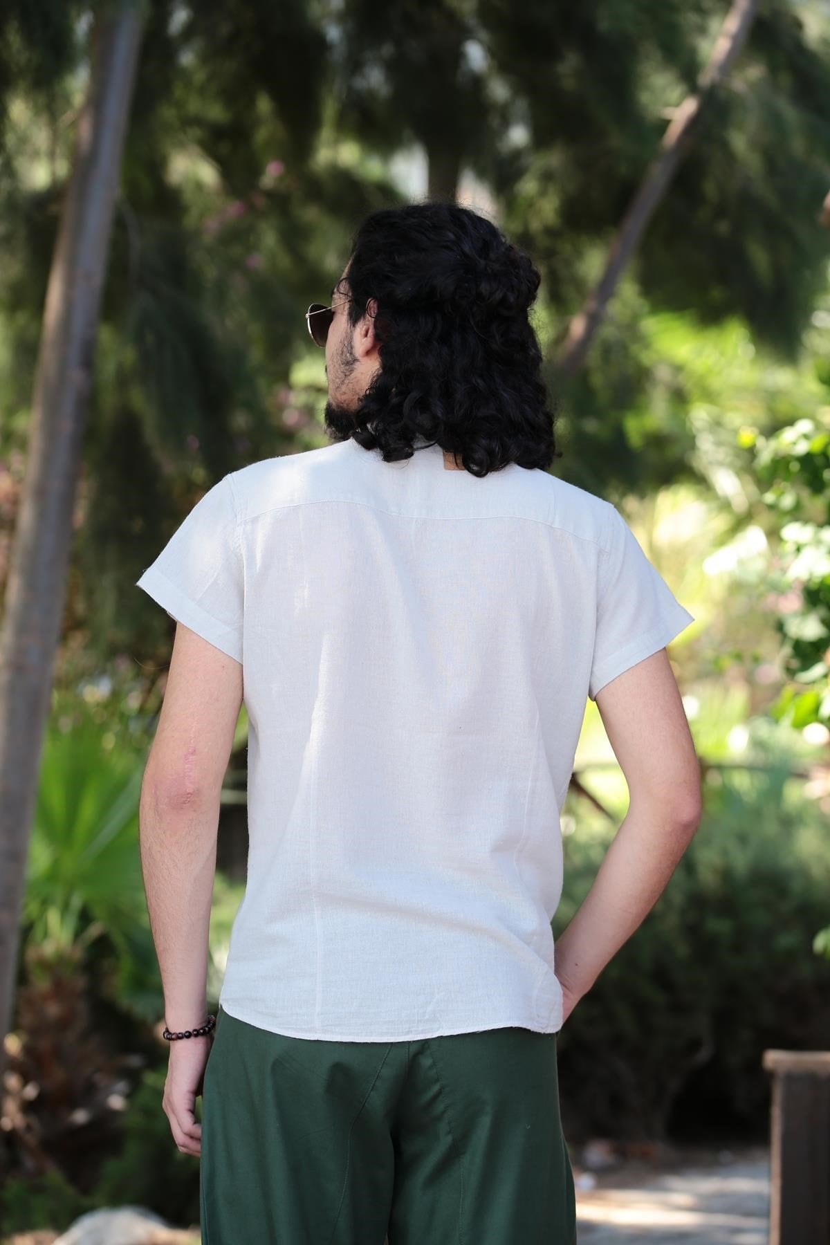 Cream Pocket Button Detail Shirt