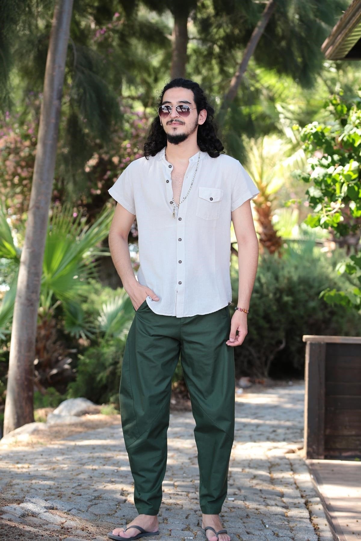 Cream Pocket Button Detail Shirt