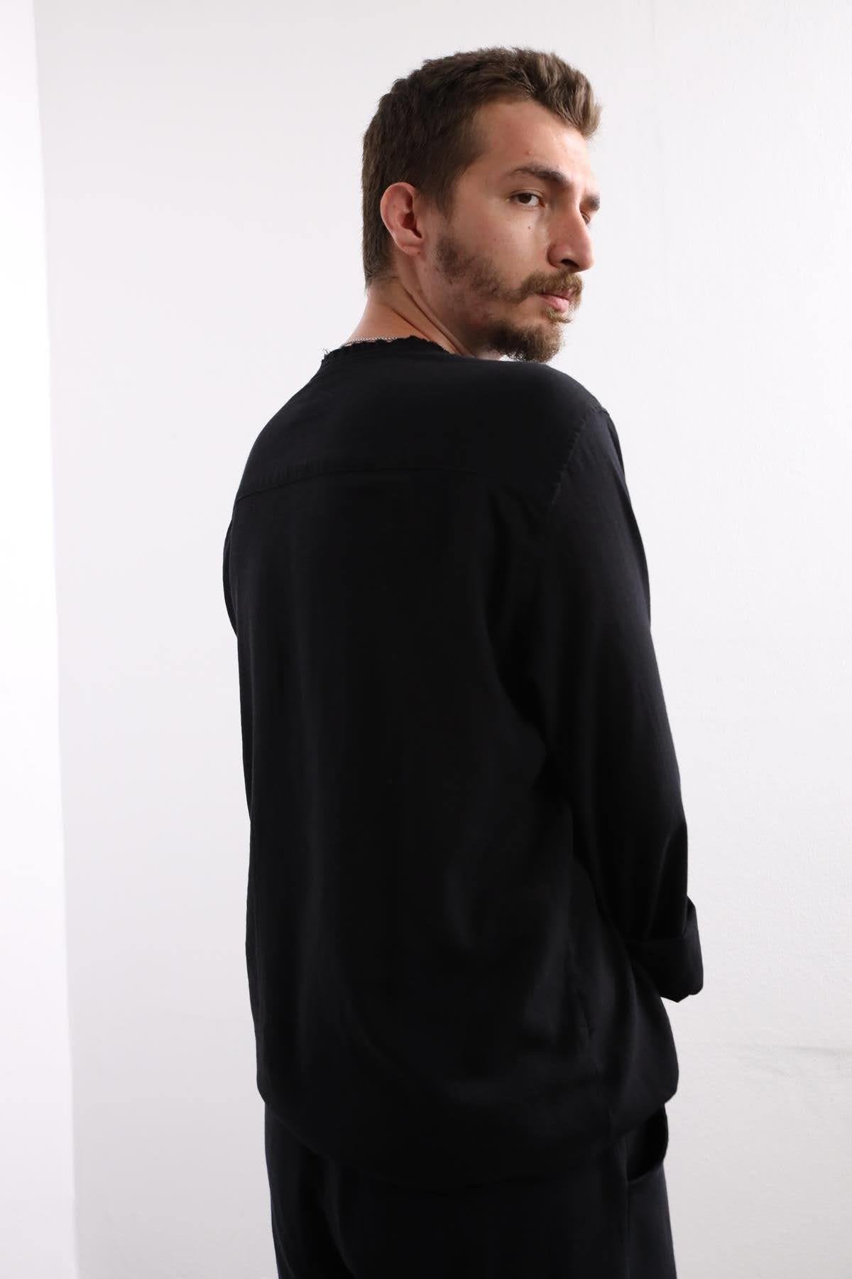 Black Mandala Pattern Men's Shirt