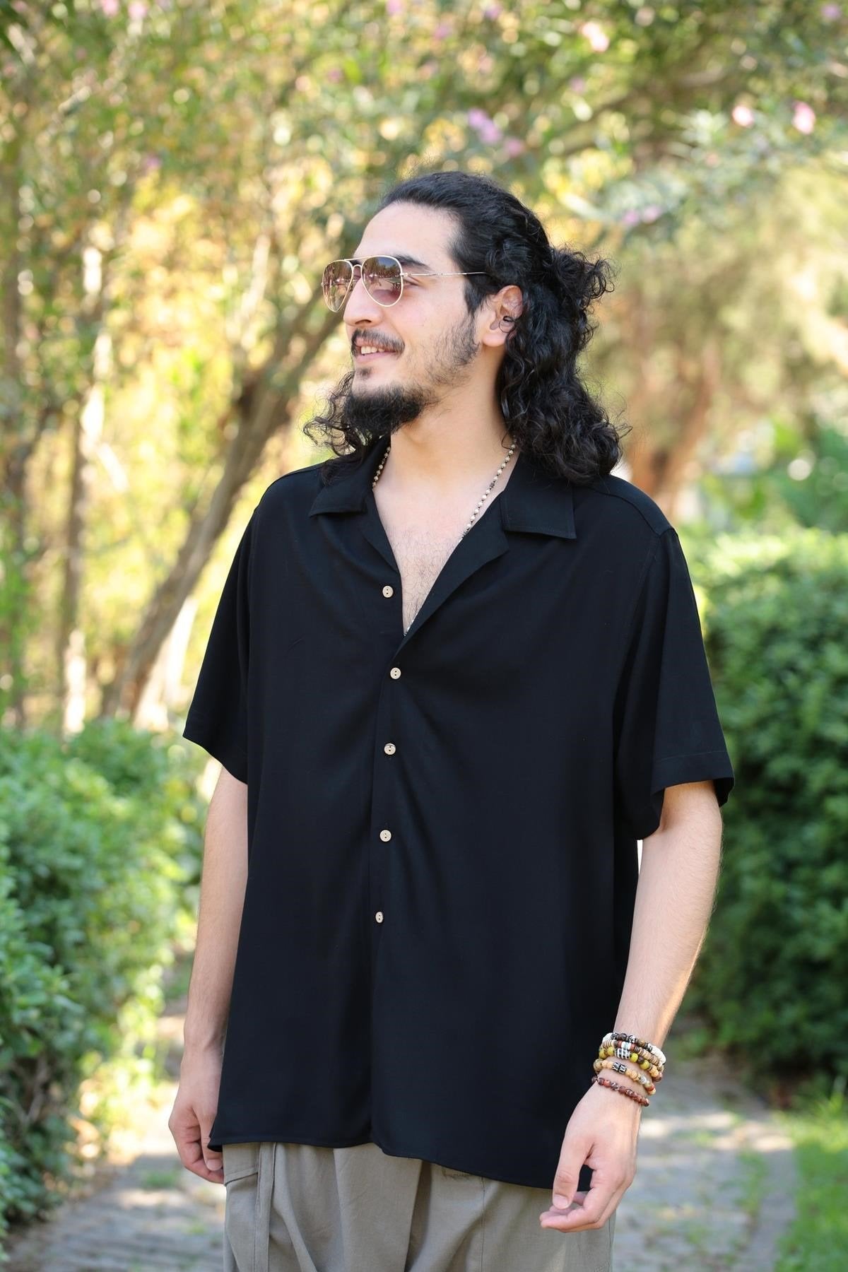 Black Relaxed Fit Men's Shirt