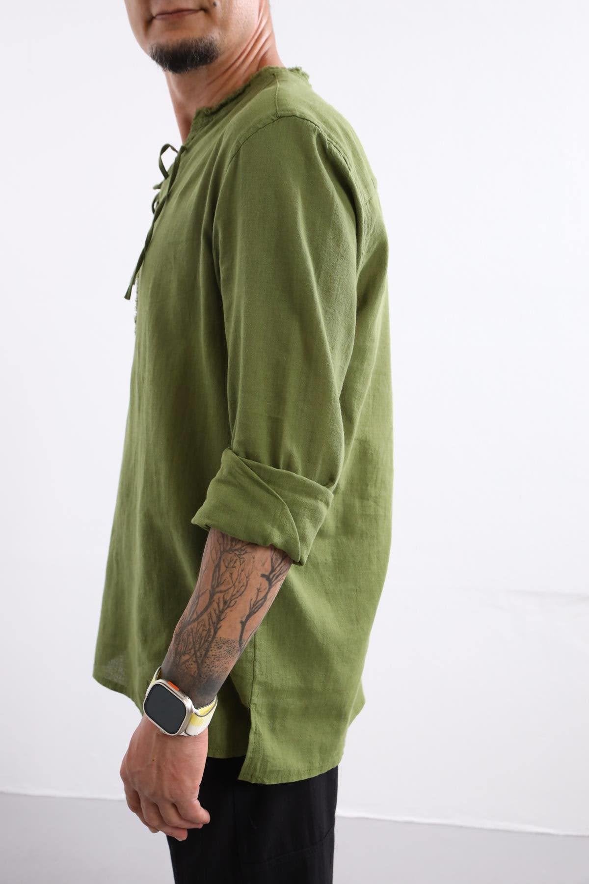 Green Mandala Pattern Men's Shirt