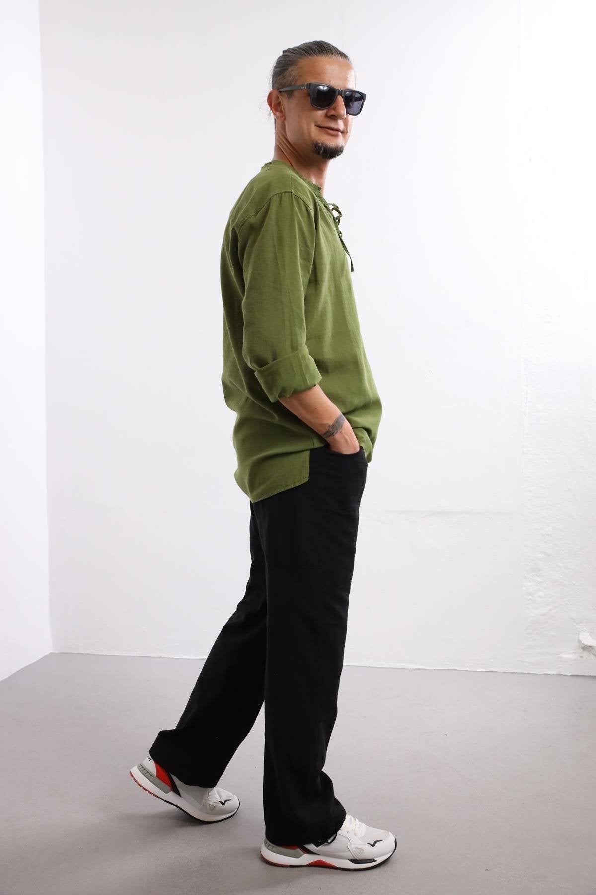 Green Mandala Pattern Men's Shirt