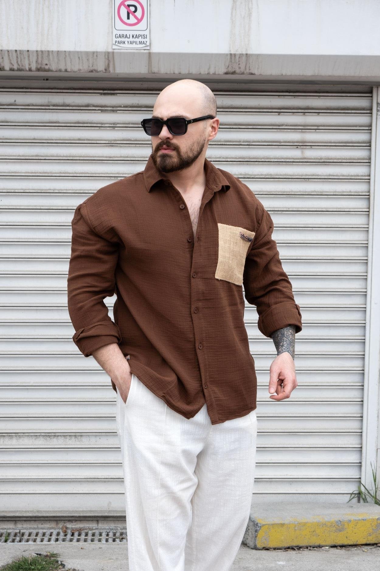 Lightweight Everyday Shirt with Woven Pocket Detail