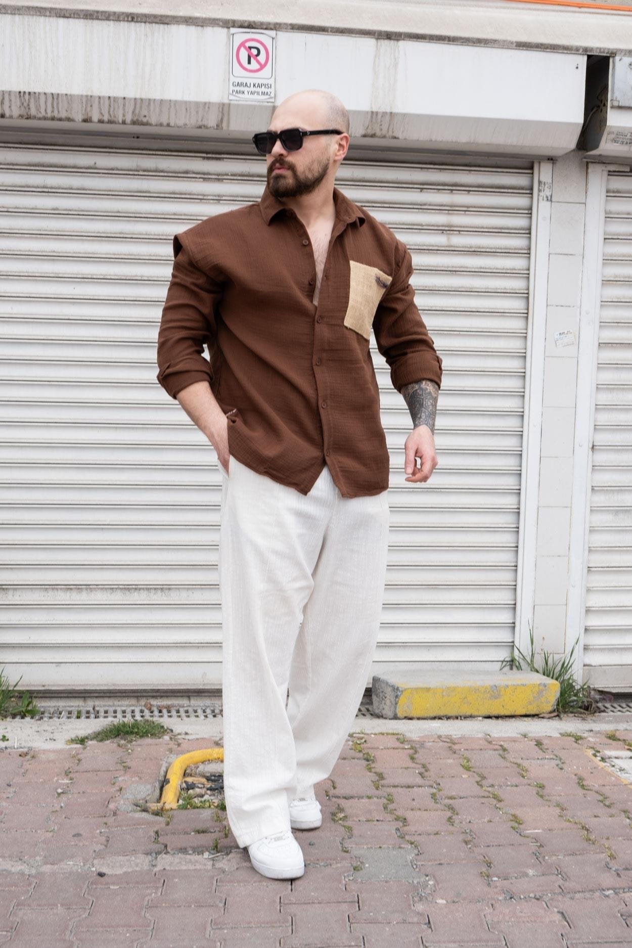 Lightweight Everyday Shirt with Woven Pocket Detail