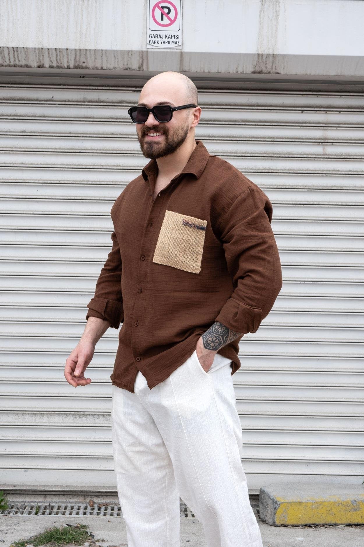 Lightweight Everyday Shirt with Woven Pocket Detail