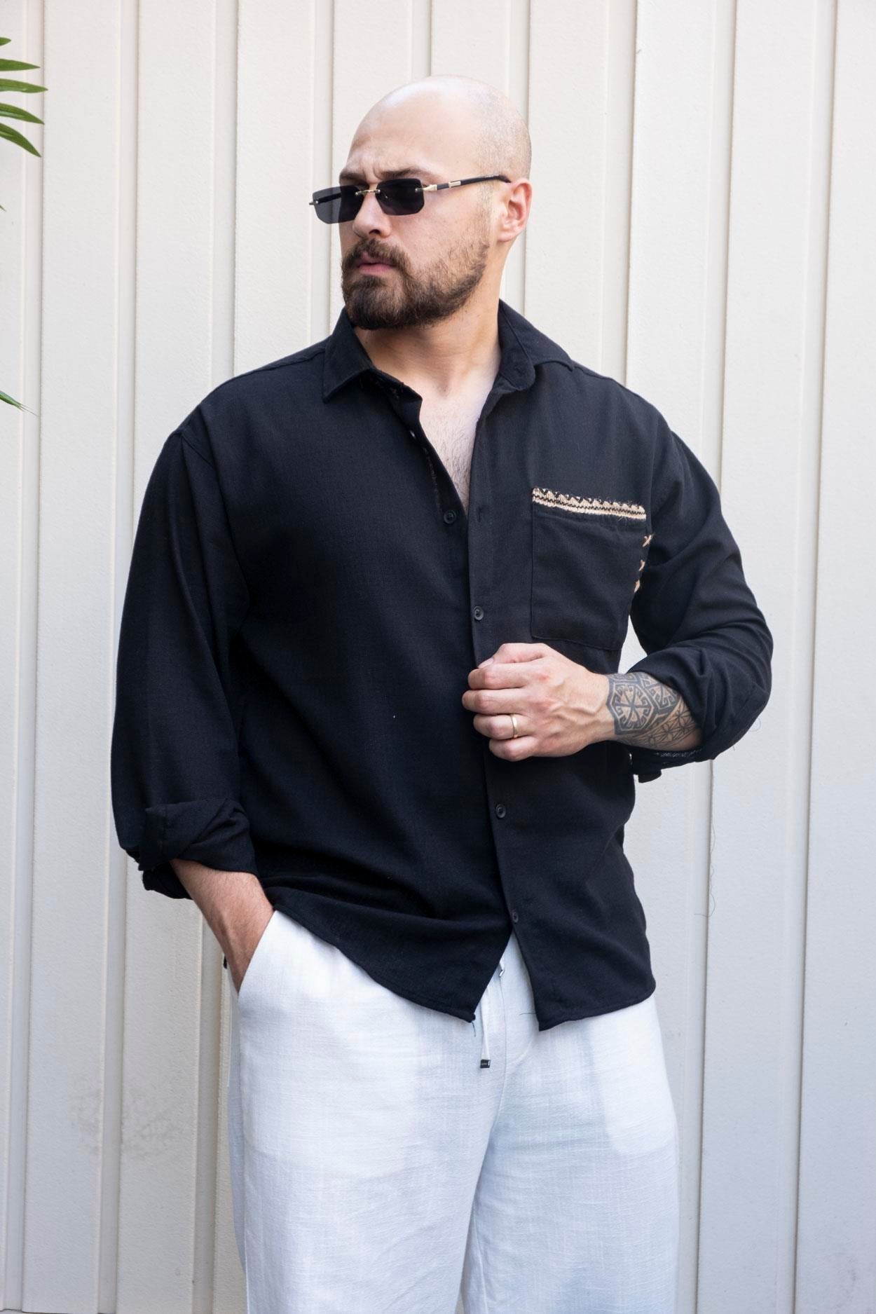 Luxe Comfortable Fit Cotton Shirt with Intricate Woven Detail