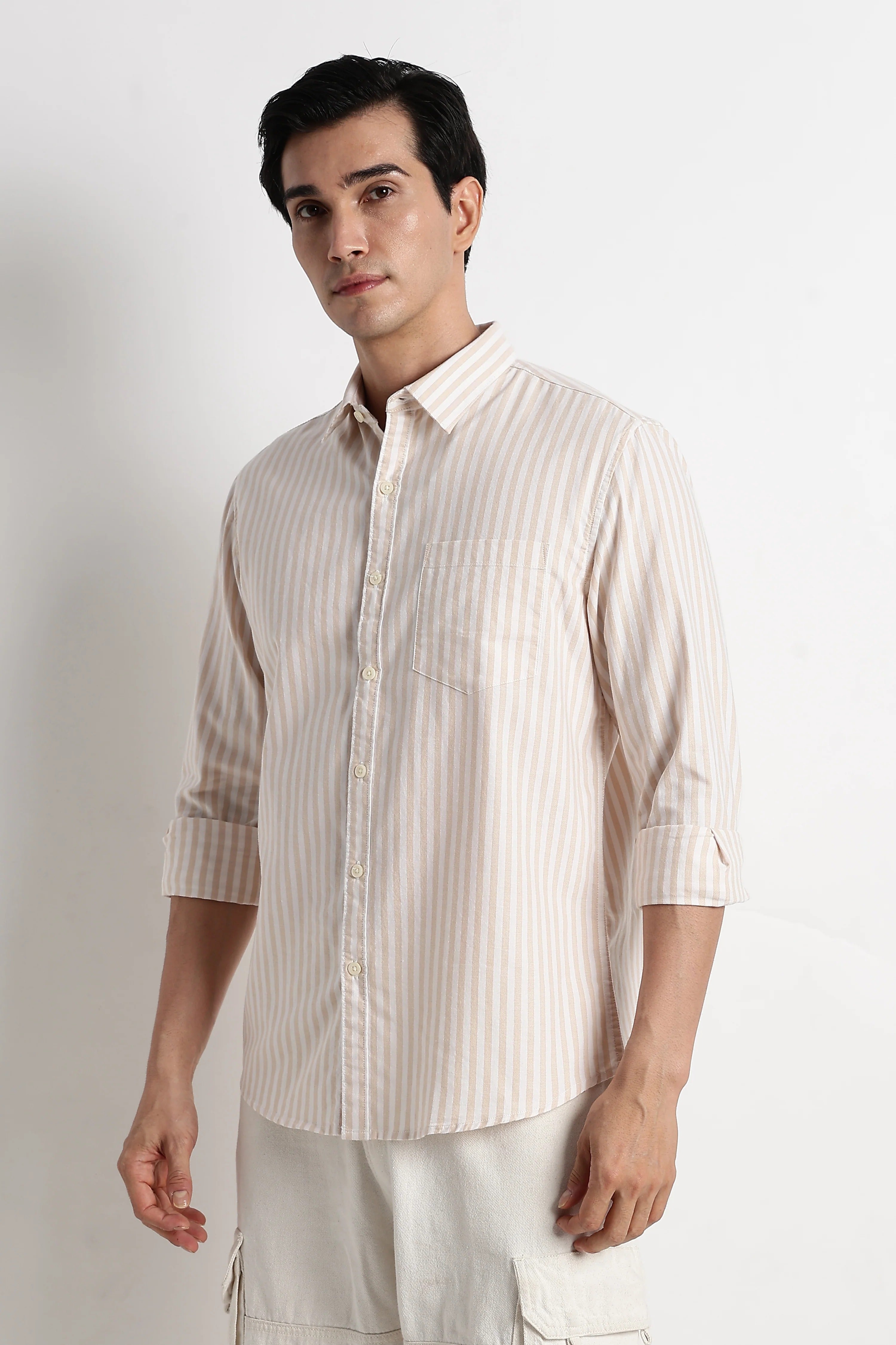 Classic Cotton Slim Fit Striped Shirt