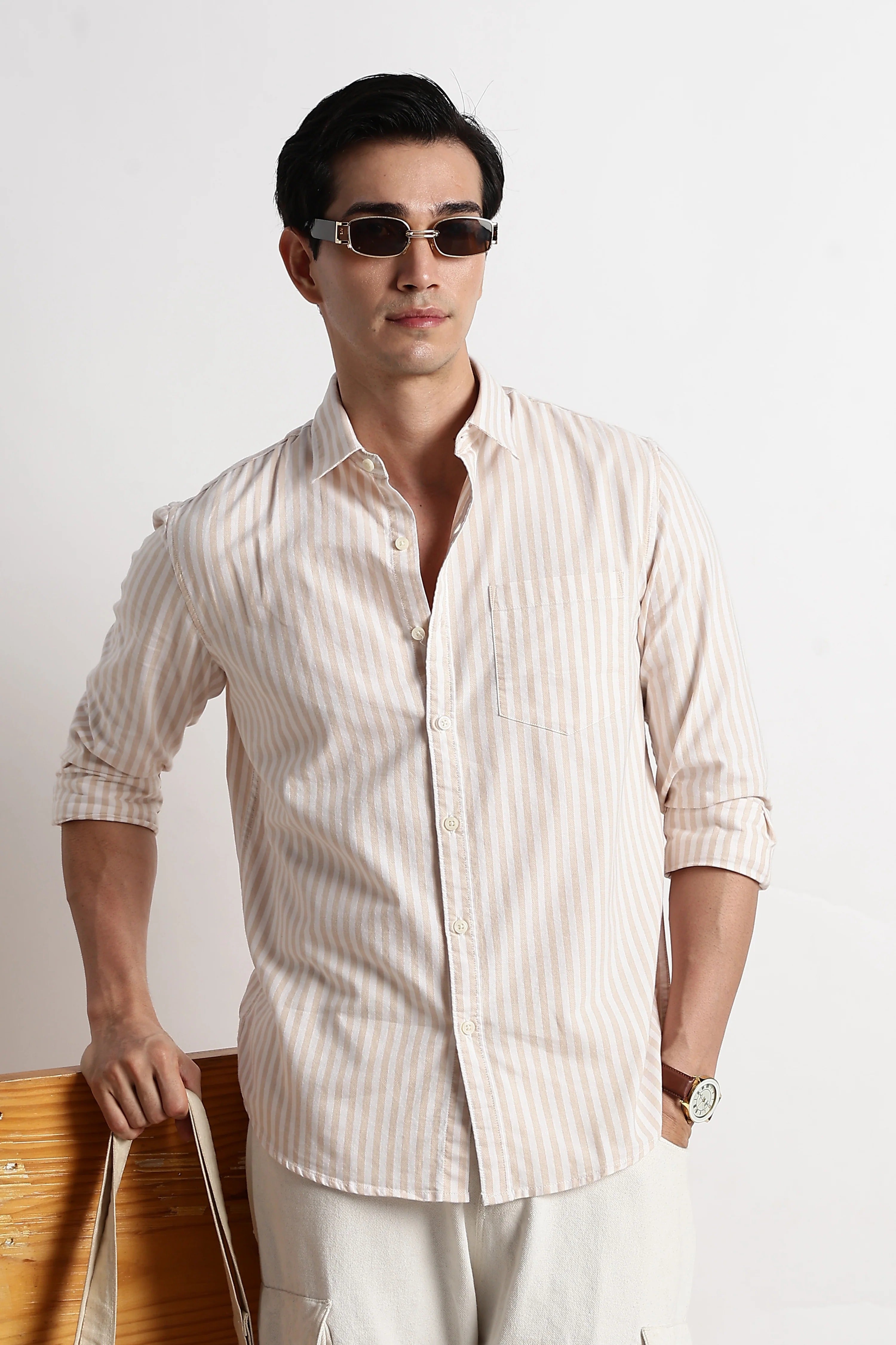 Classic Cotton Slim Fit Striped Shirt