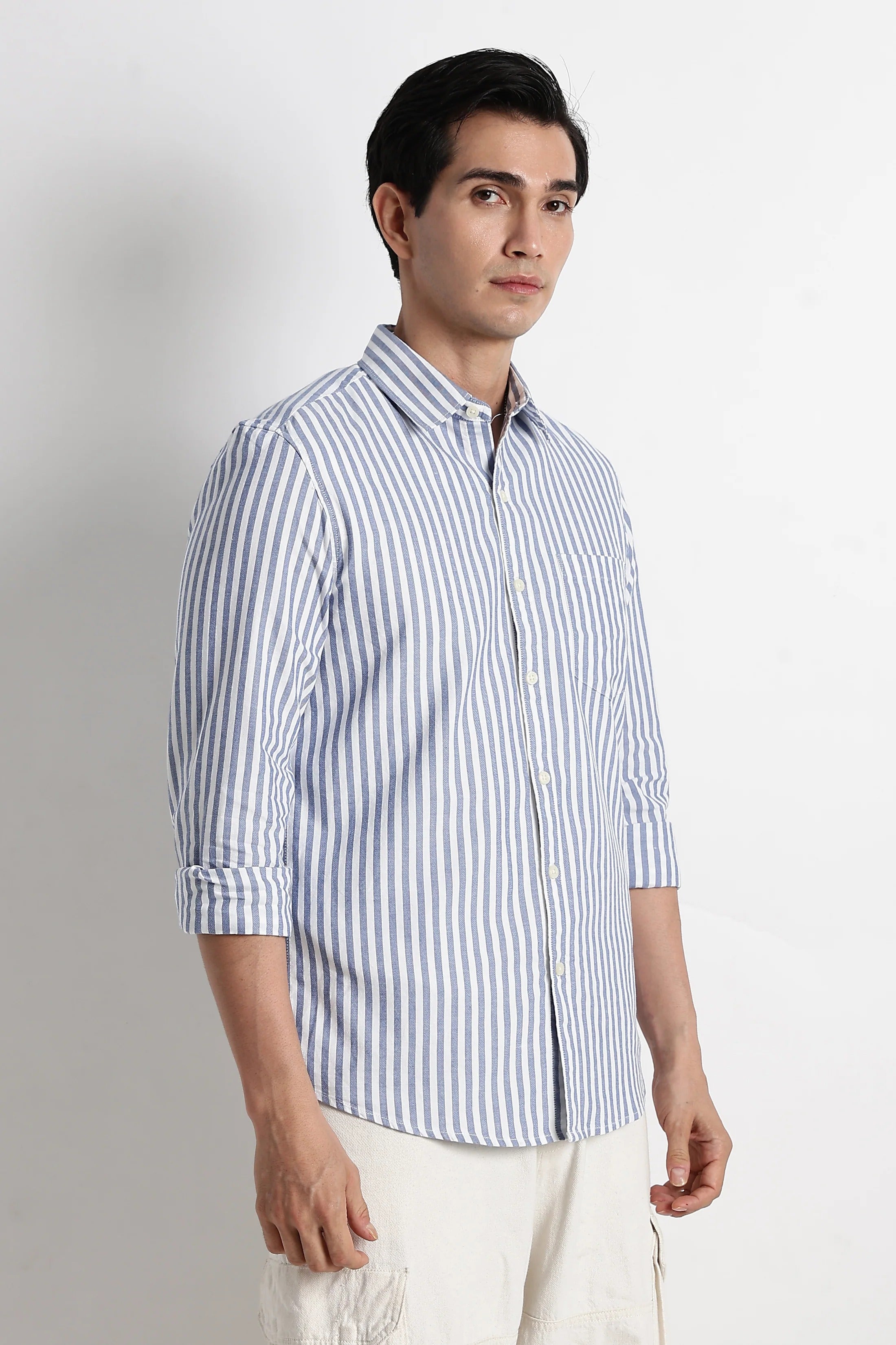 Classic Cotton Slim Fit Striped Shirt