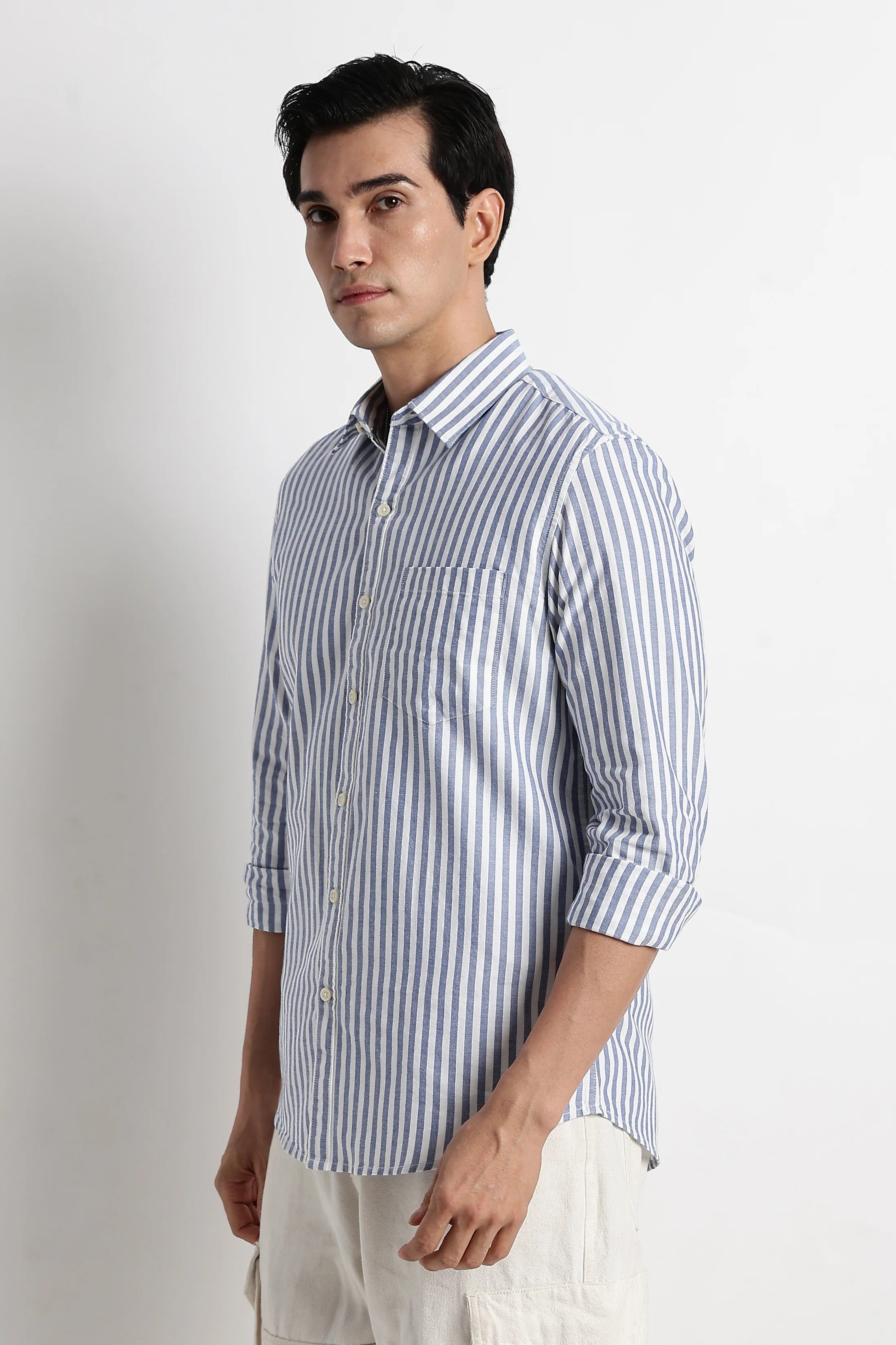 Classic Cotton Slim Fit Striped Shirt