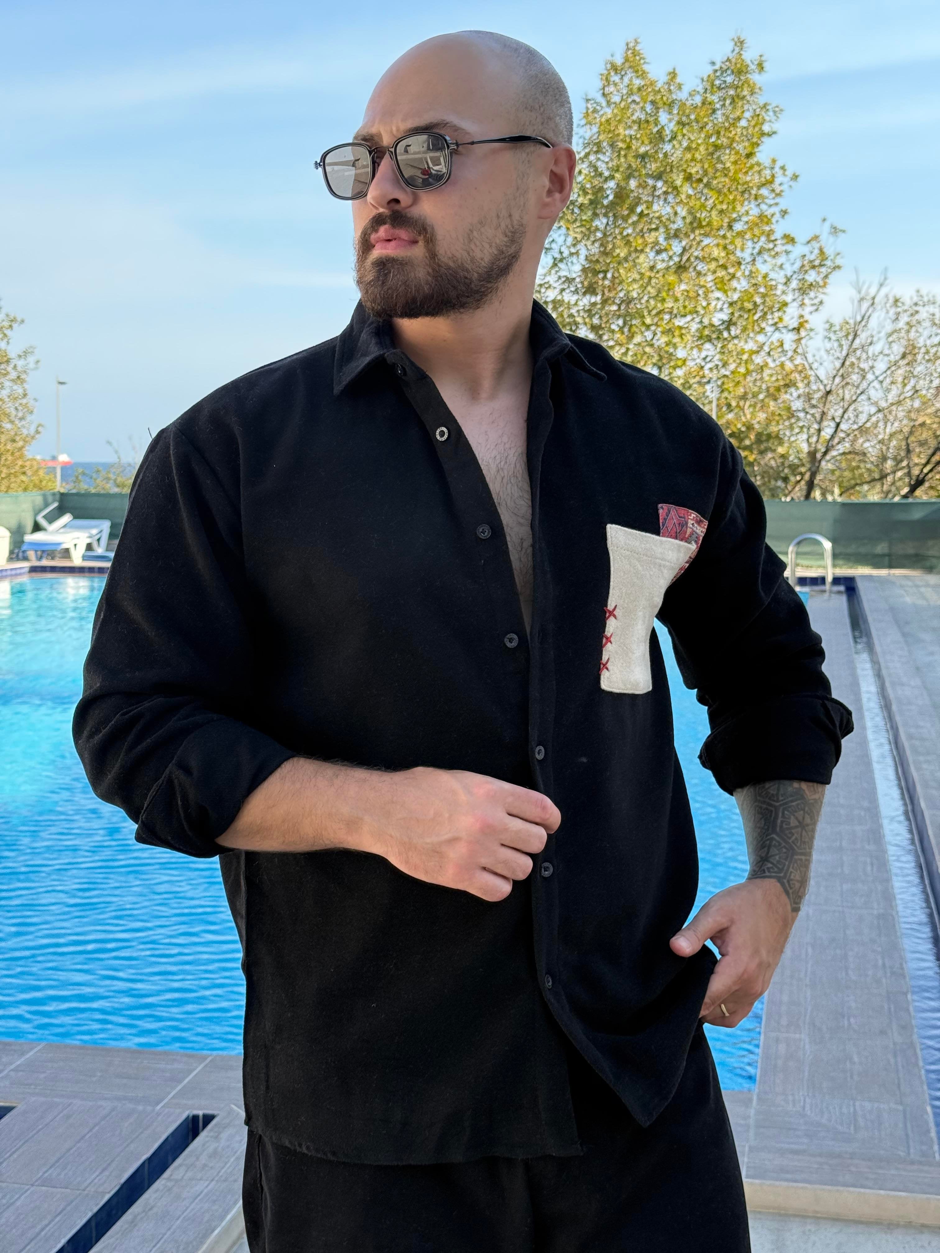 Designer Cotton Shirt with Functional Pocket