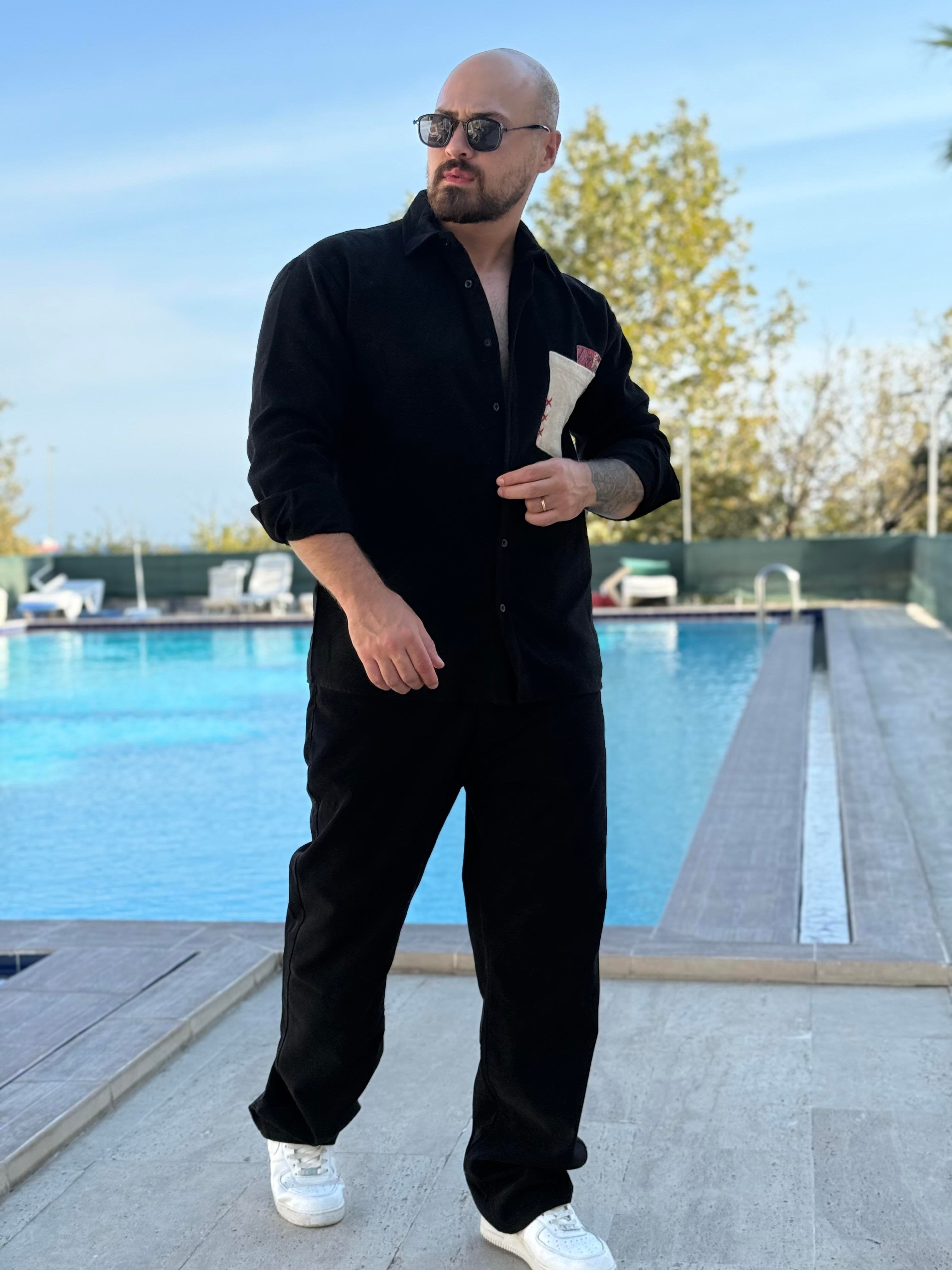 Designer Cotton Shirt with Functional Pocket